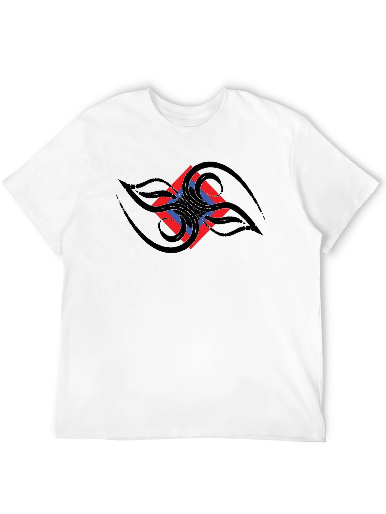 Black Abstract Graphic Black T-Shirt view 12