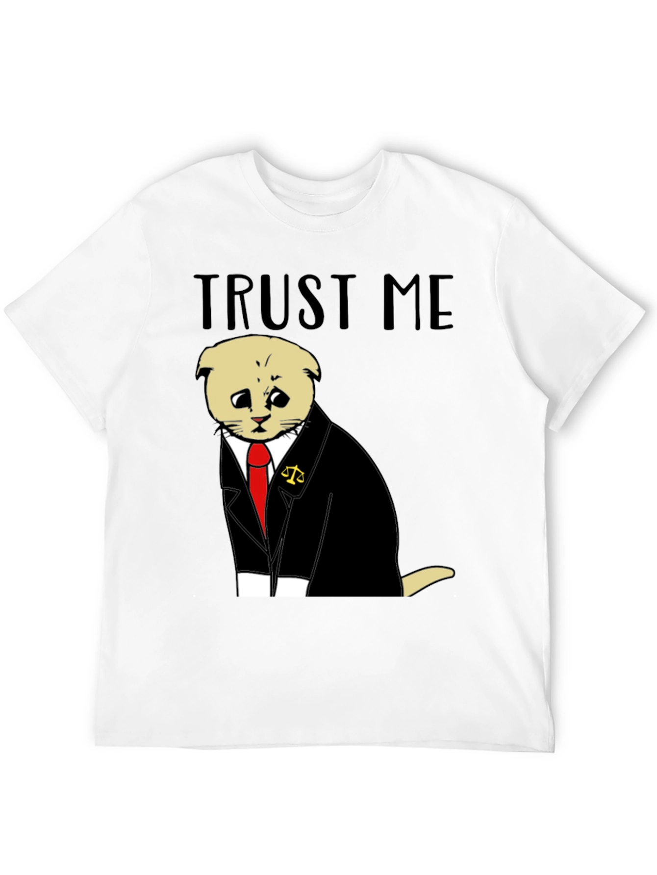 Black Trust Me Lawyer Cat T-Shirt - Funny Cute Attorney Kitten Tee view 12