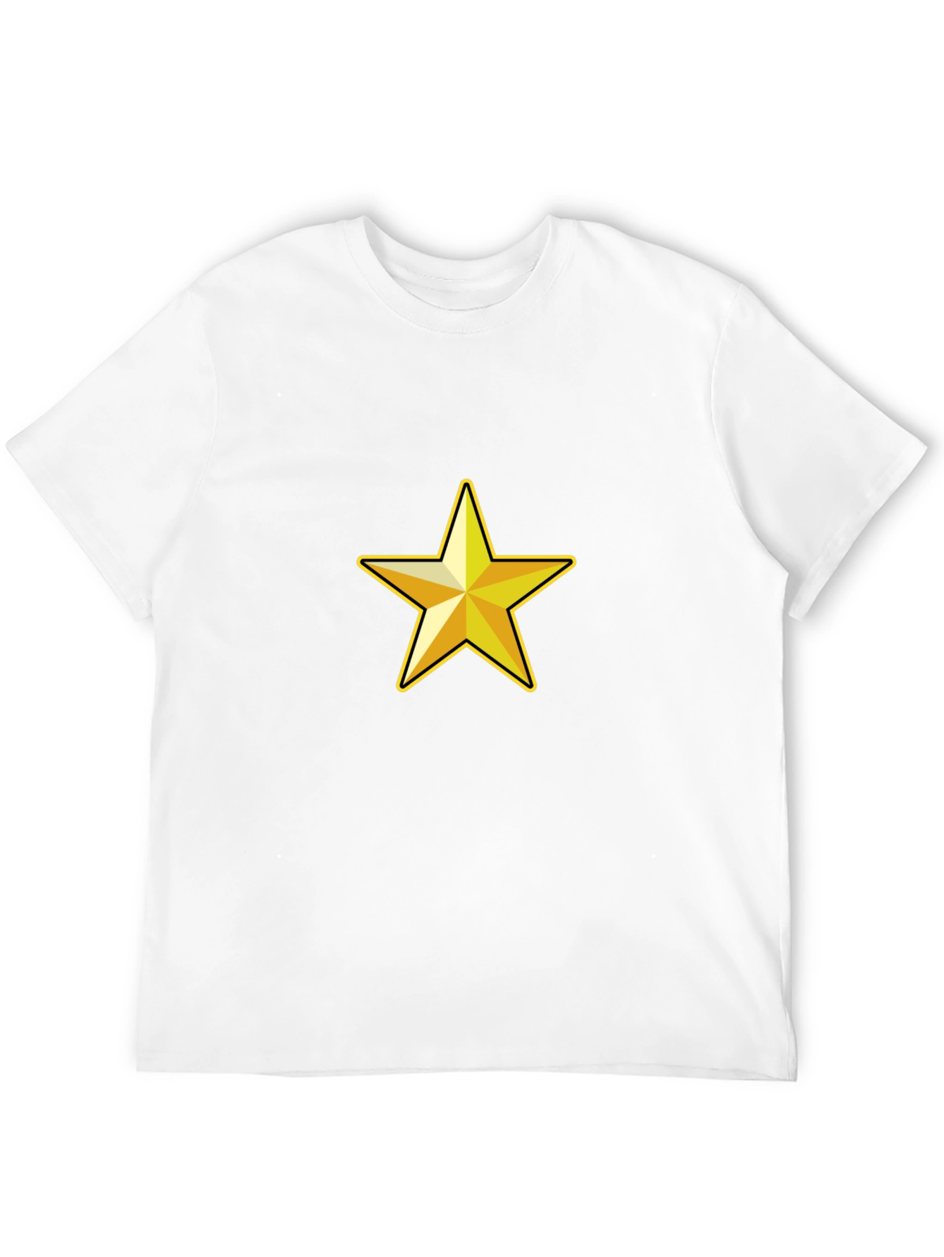 Black Classic Black Tee with Gold Star Graphic view 12