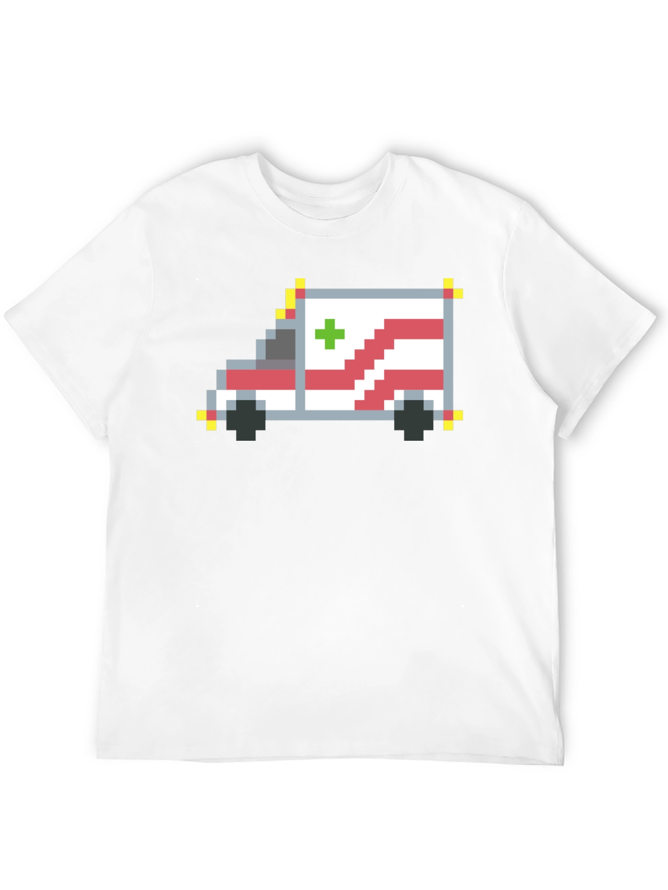 Black Pixel Ambulance Graphic T-Shirt view 12