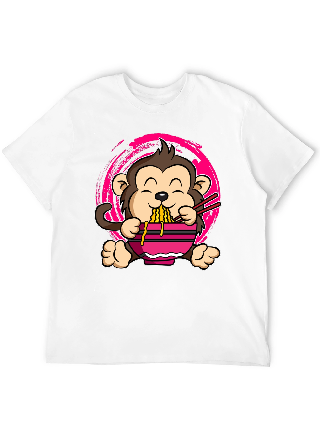 Black Monkey Ramen Graphic Tee - Cute Cartoon T-Shirt view 12