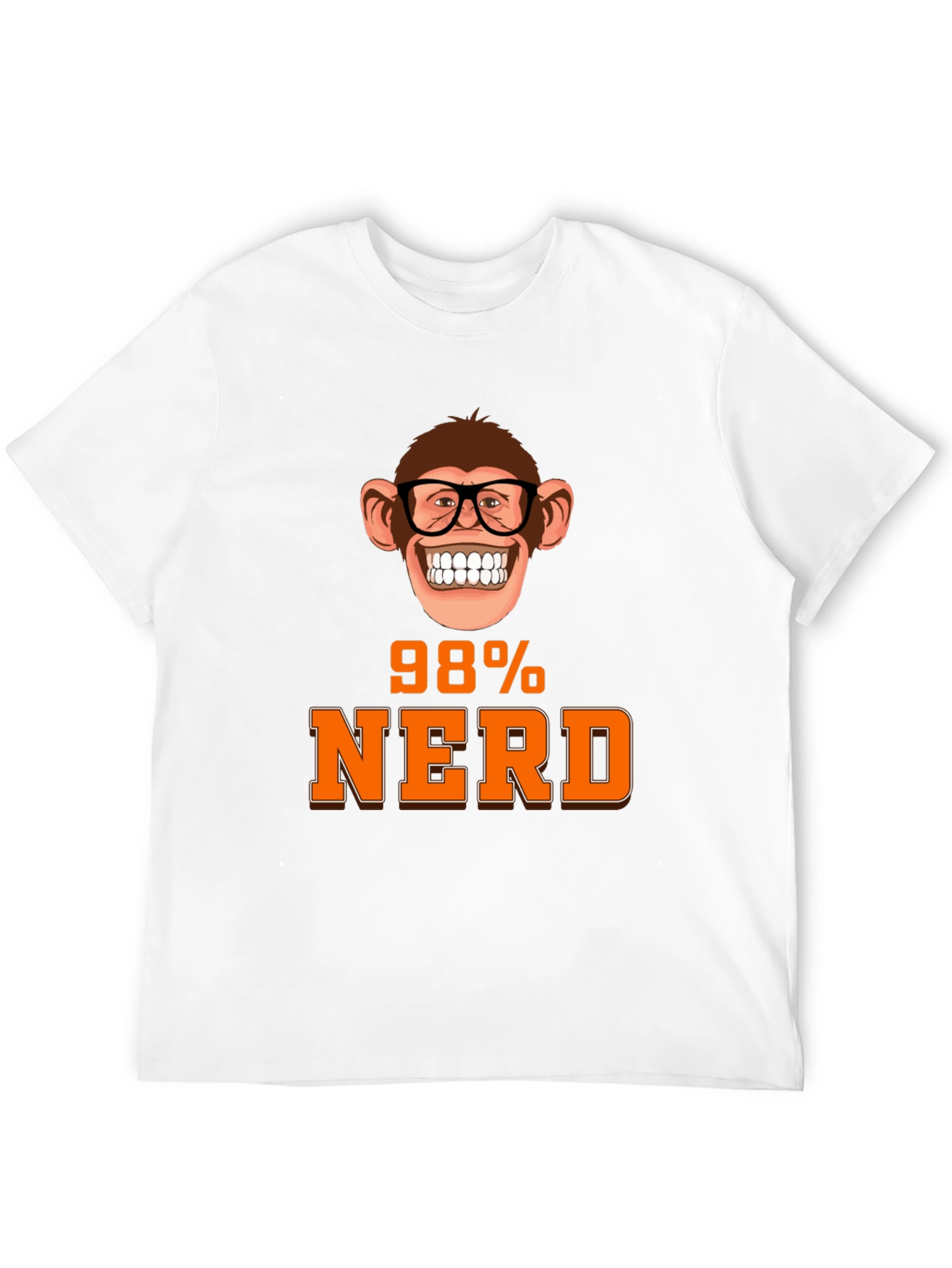 Black 98% Nerd Monkey Graphic T-Shirt - Unique Geeky Design view 12