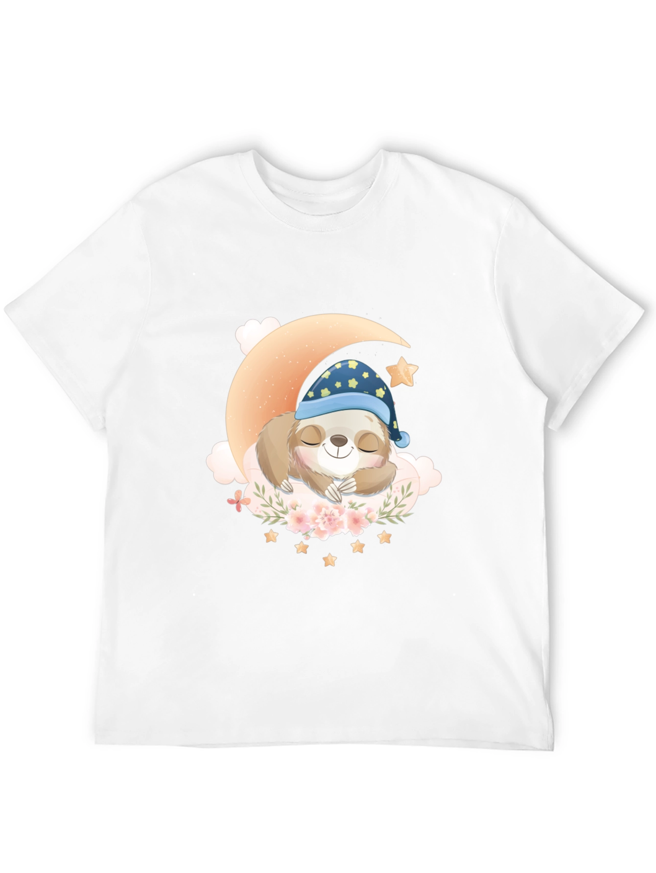 Sloth Sleeping on Moon T-Shirt - Cute Graphic Tee - 12
