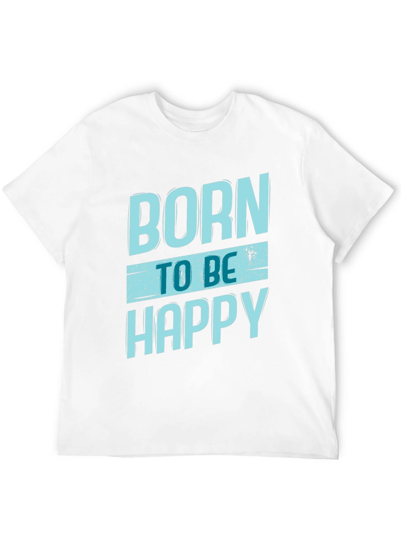 Black Born To Be Happy Graphic Print Black T-Shirt view 12