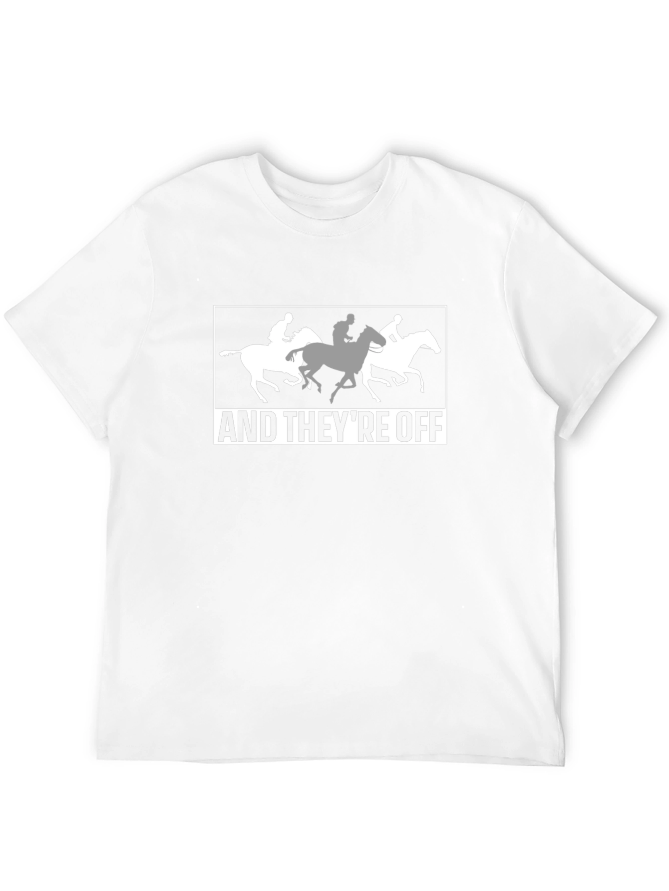 Black Horse Racing T-Shirt - "And They're Off!" Design view 12