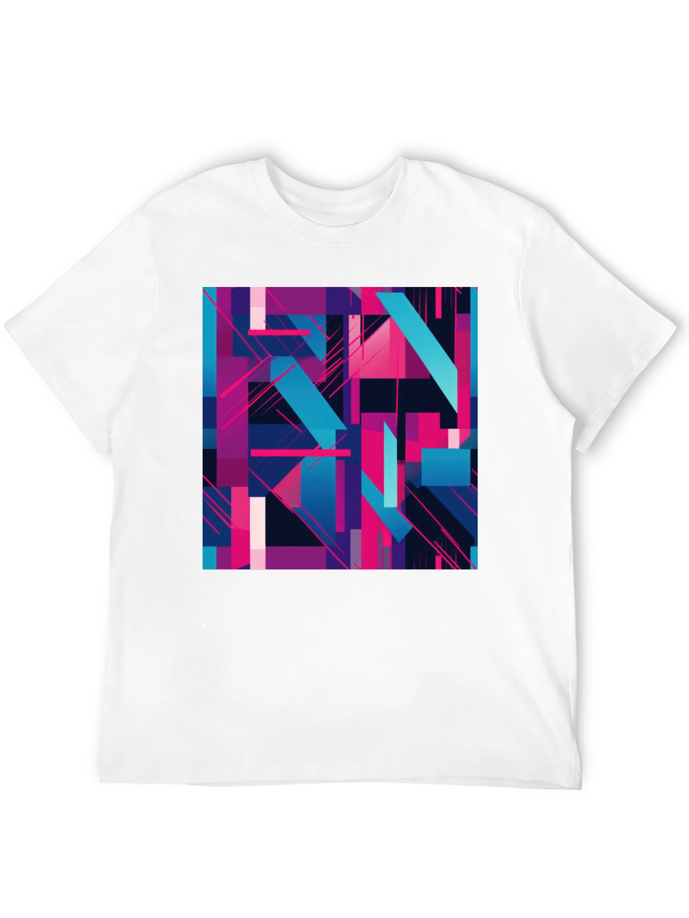 Black Abstract Geometric T-Shirt - Modern Art Tee view 12