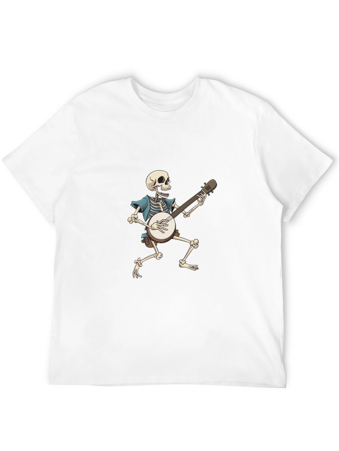 Black Skeleton Banjo Player Graphic T-Shirt view 12