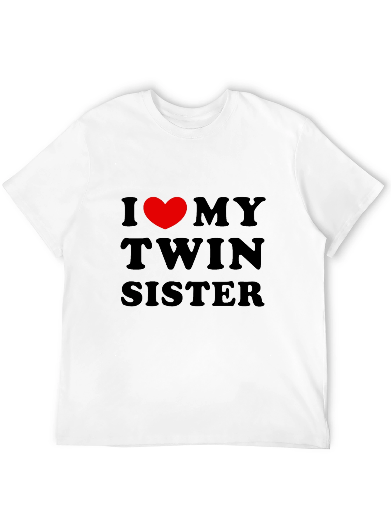 Black I Heart My Twin Sister Black Graphic Tee view 12
