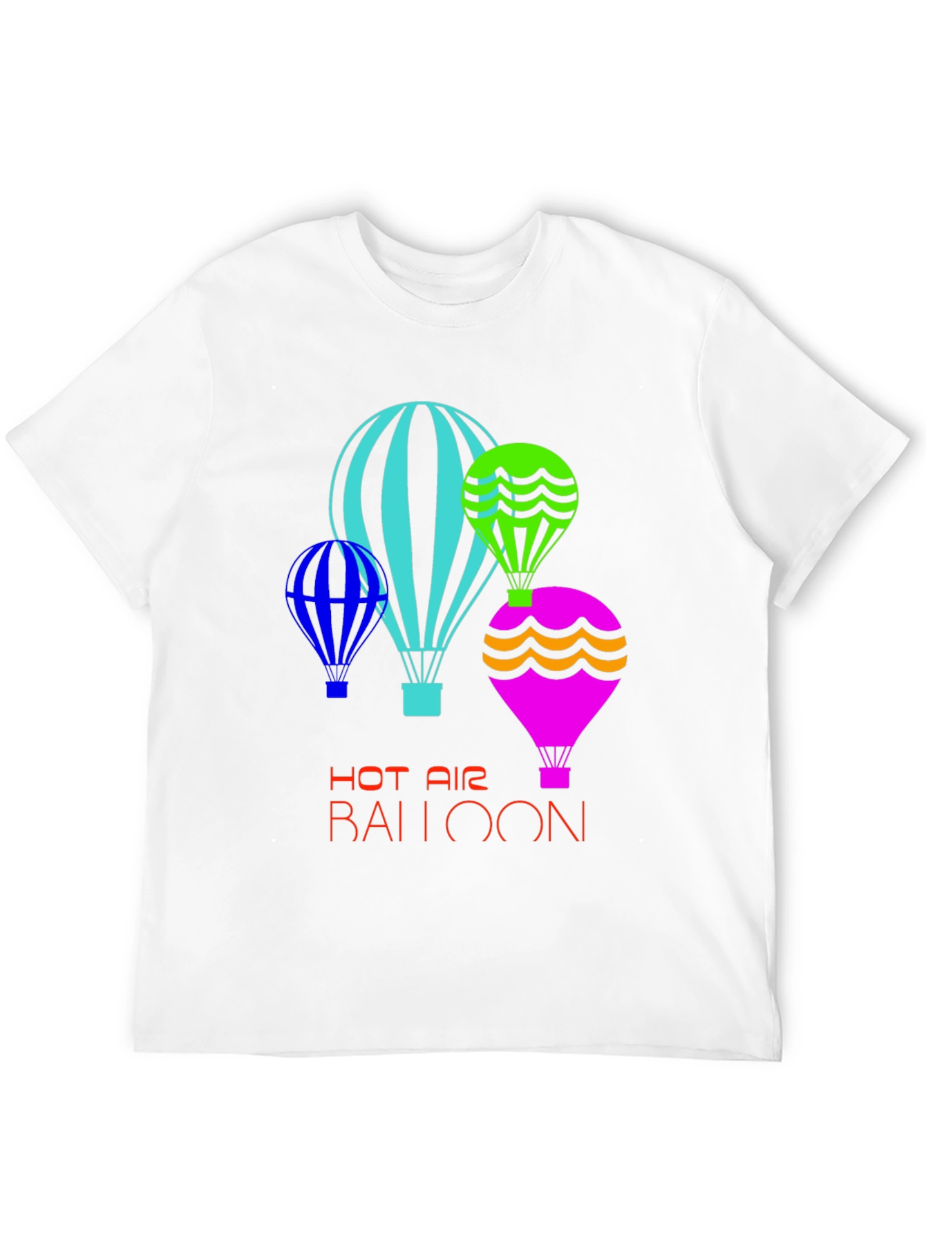Black Fun Hot Air Balloon Graphic T-Shirt view 12