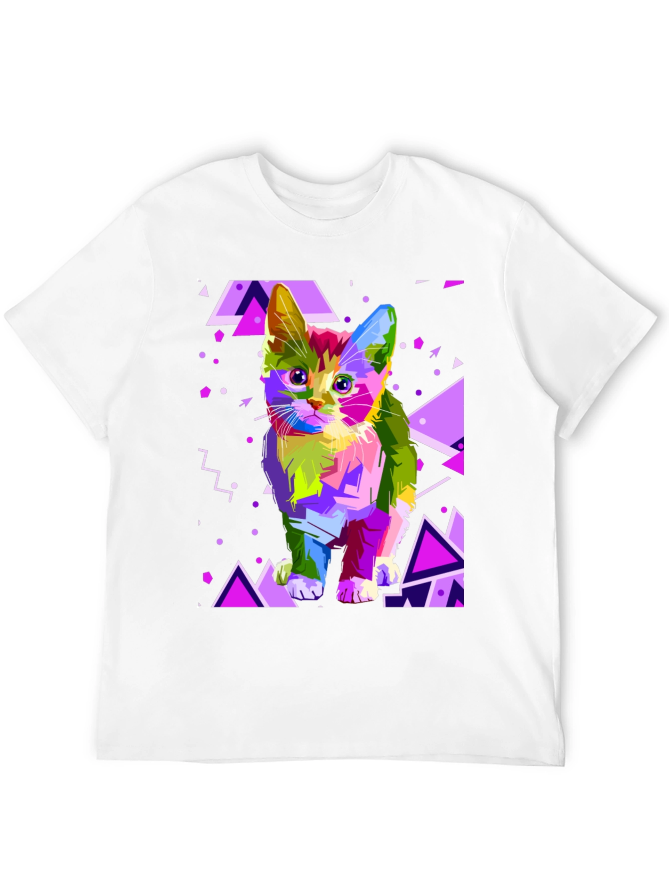 Black Abstract Cat Graphic T-Shirt view 12