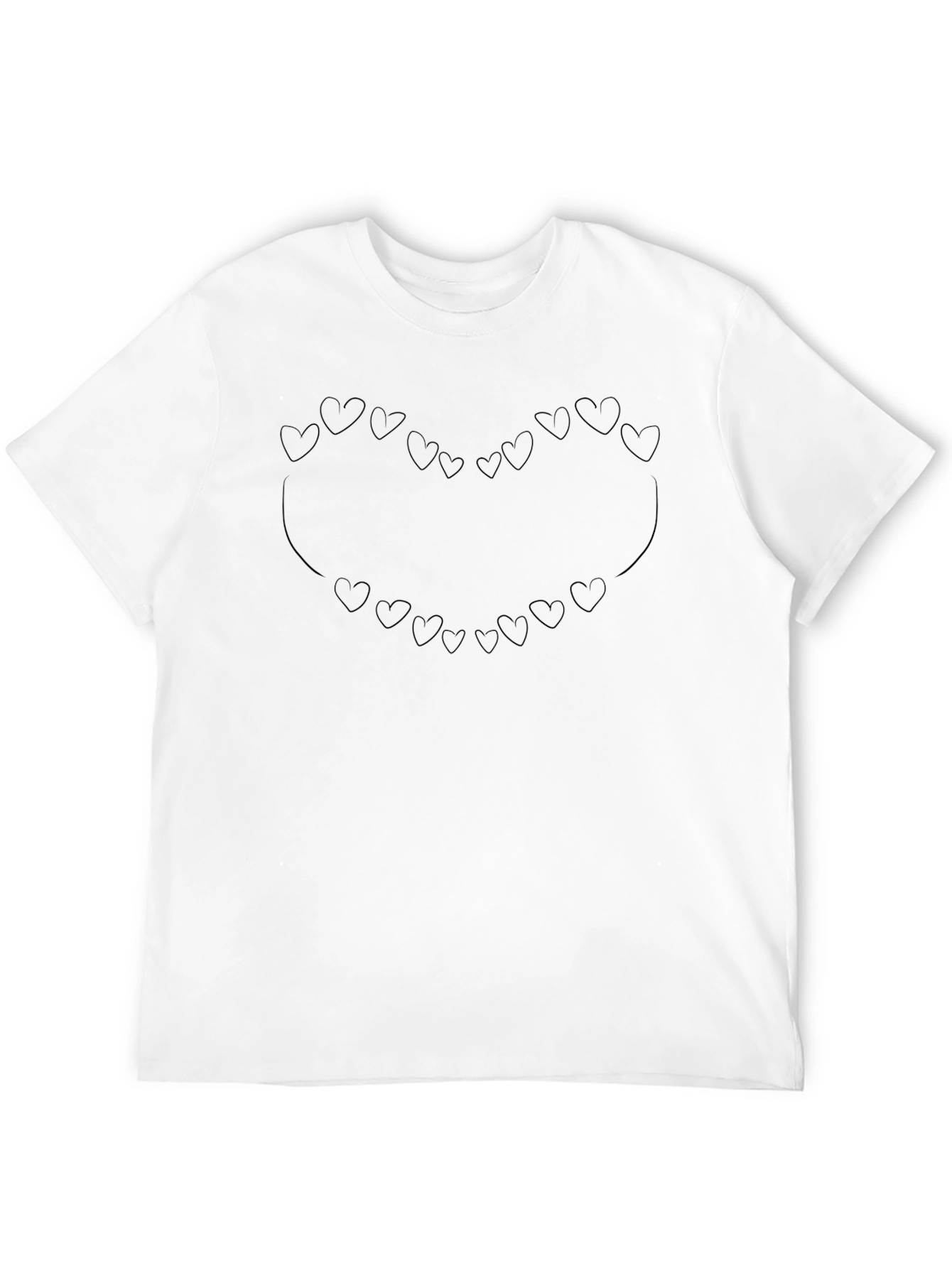 Black Heart Outline T-Shirt - Black Graphic Tee view 12