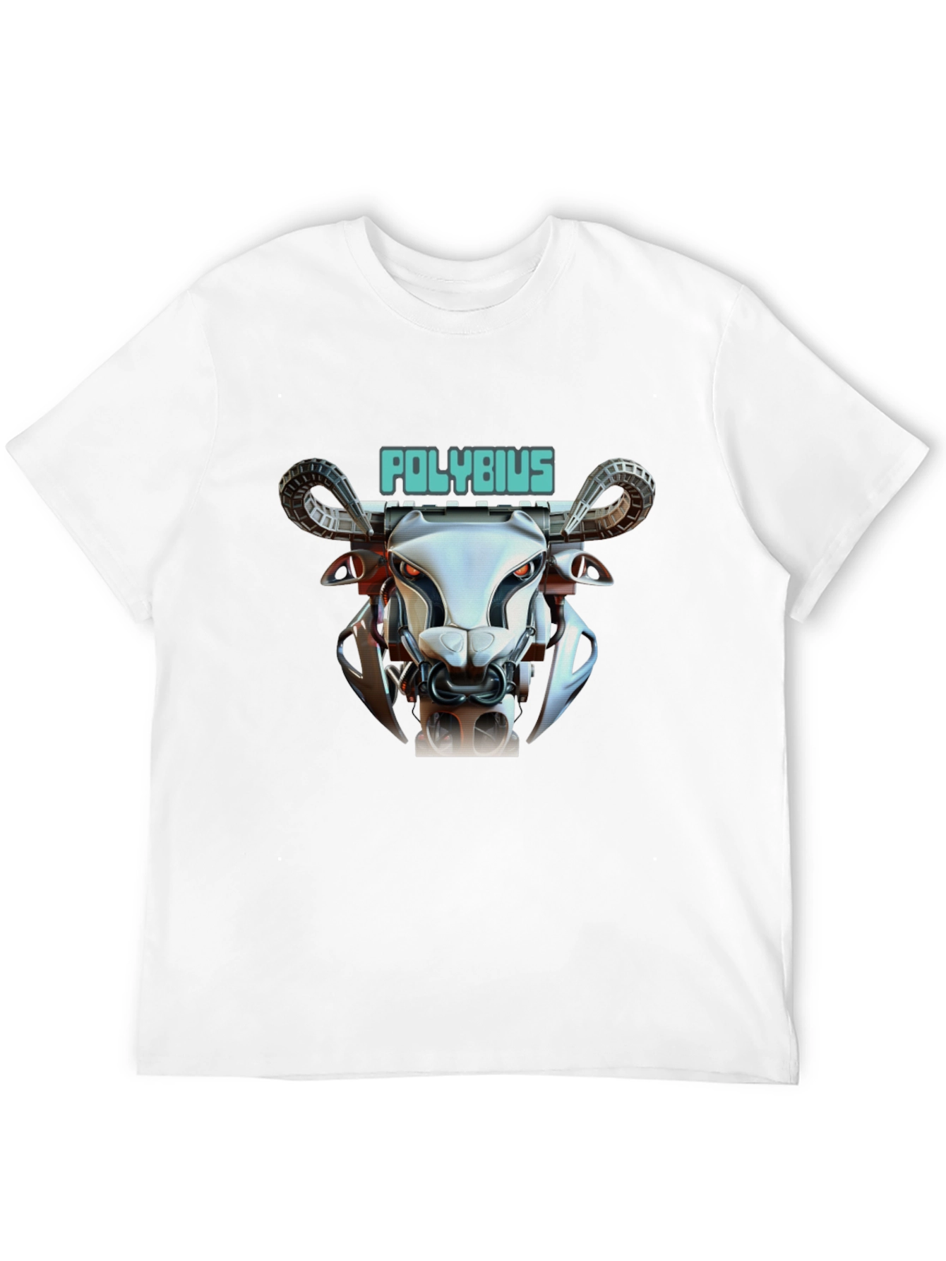 Black Polybius Robot Bull T-Shirt - Sci-Fi Style view 12