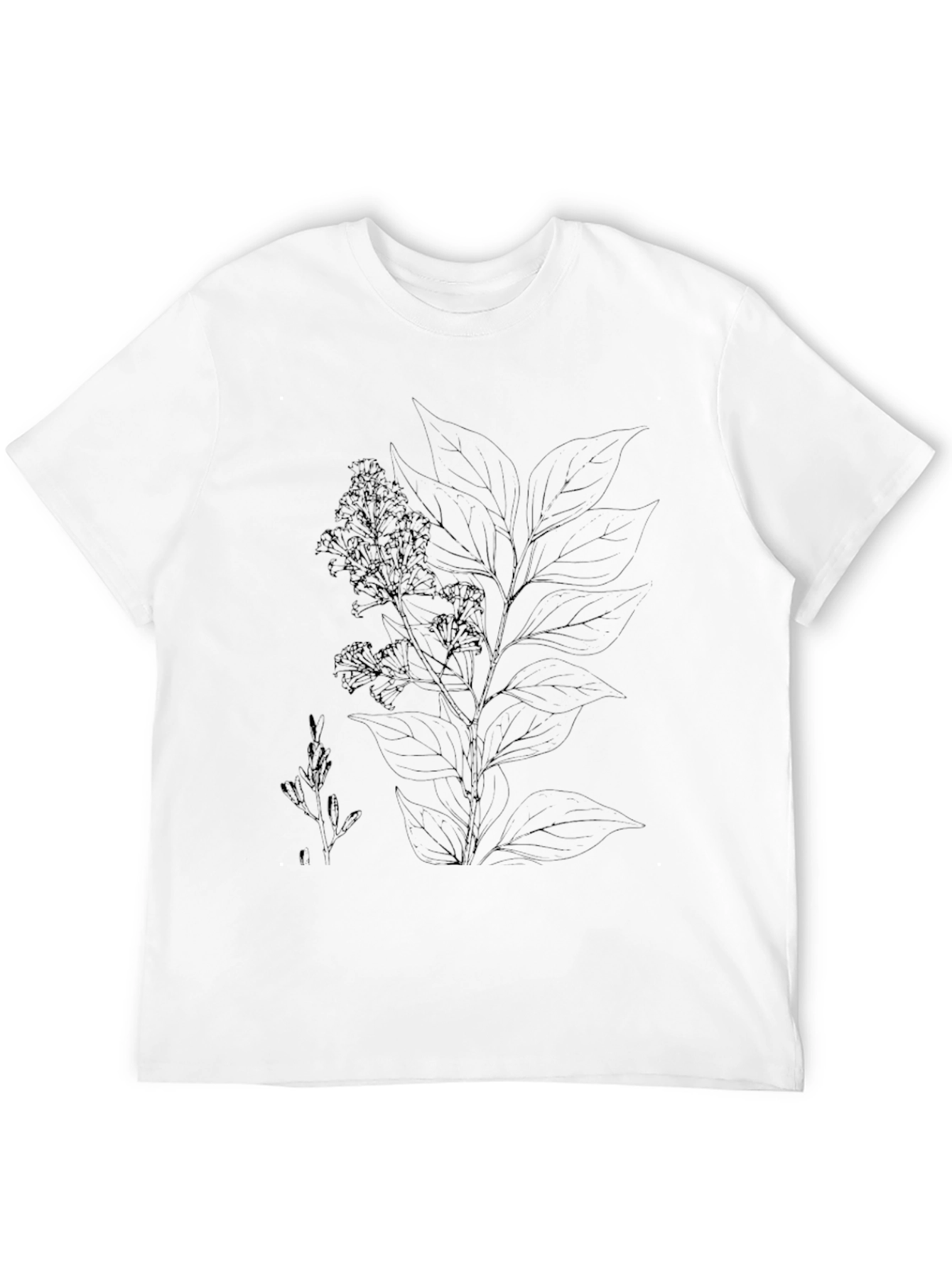 Black Botanical Print Black T-Shirt view 12