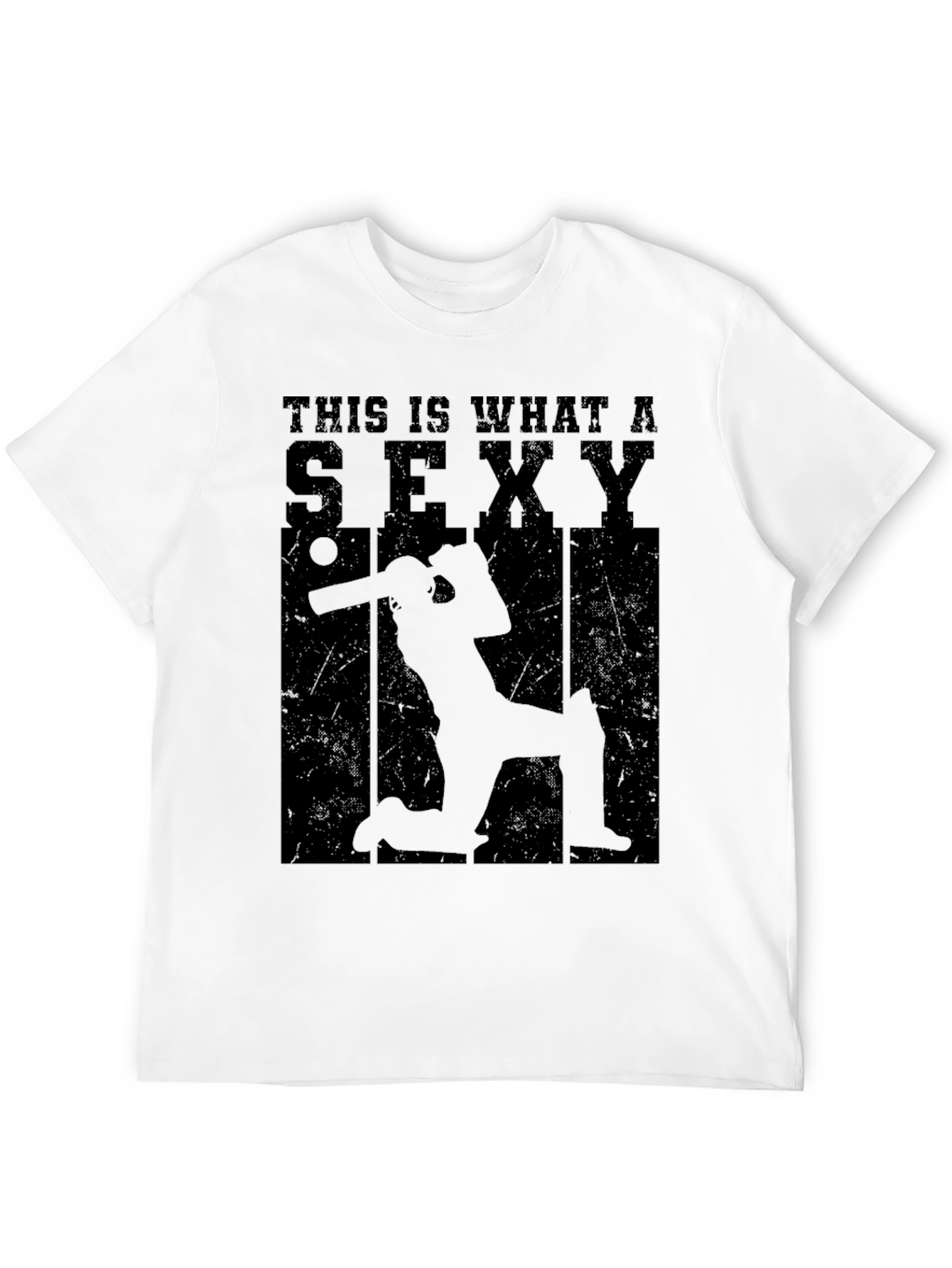 Black Sexy Cricket Player Graphic T-Shirt view 12