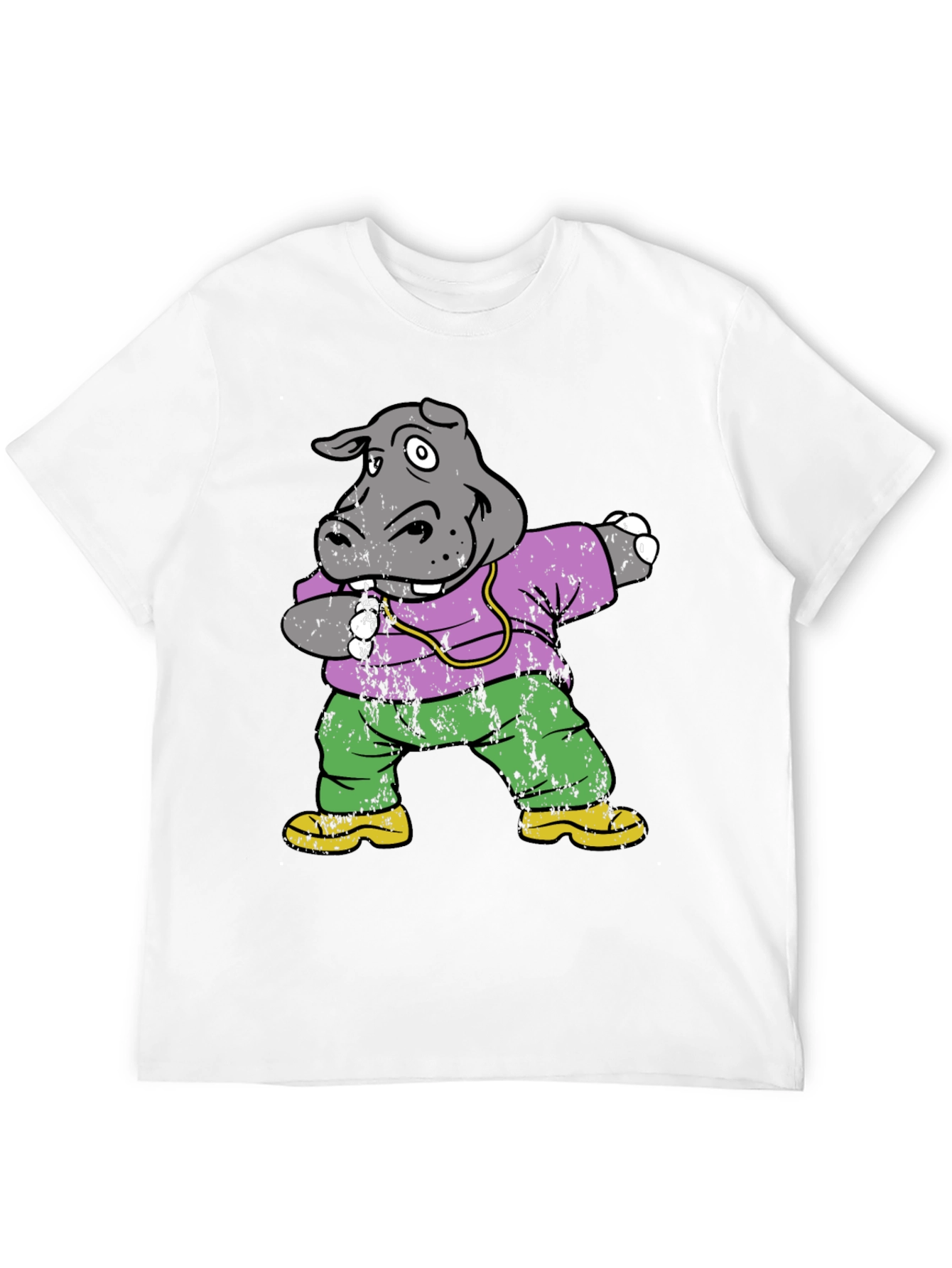 Black Dabbing Hippo Graphic Tee - Cool & Fun view 12