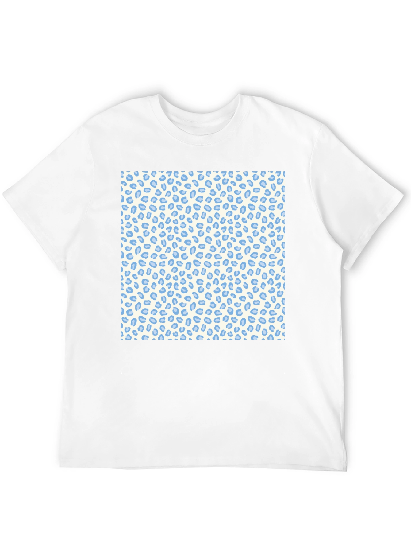 Black Cool Black Tee with Blue Leopard Print view 12