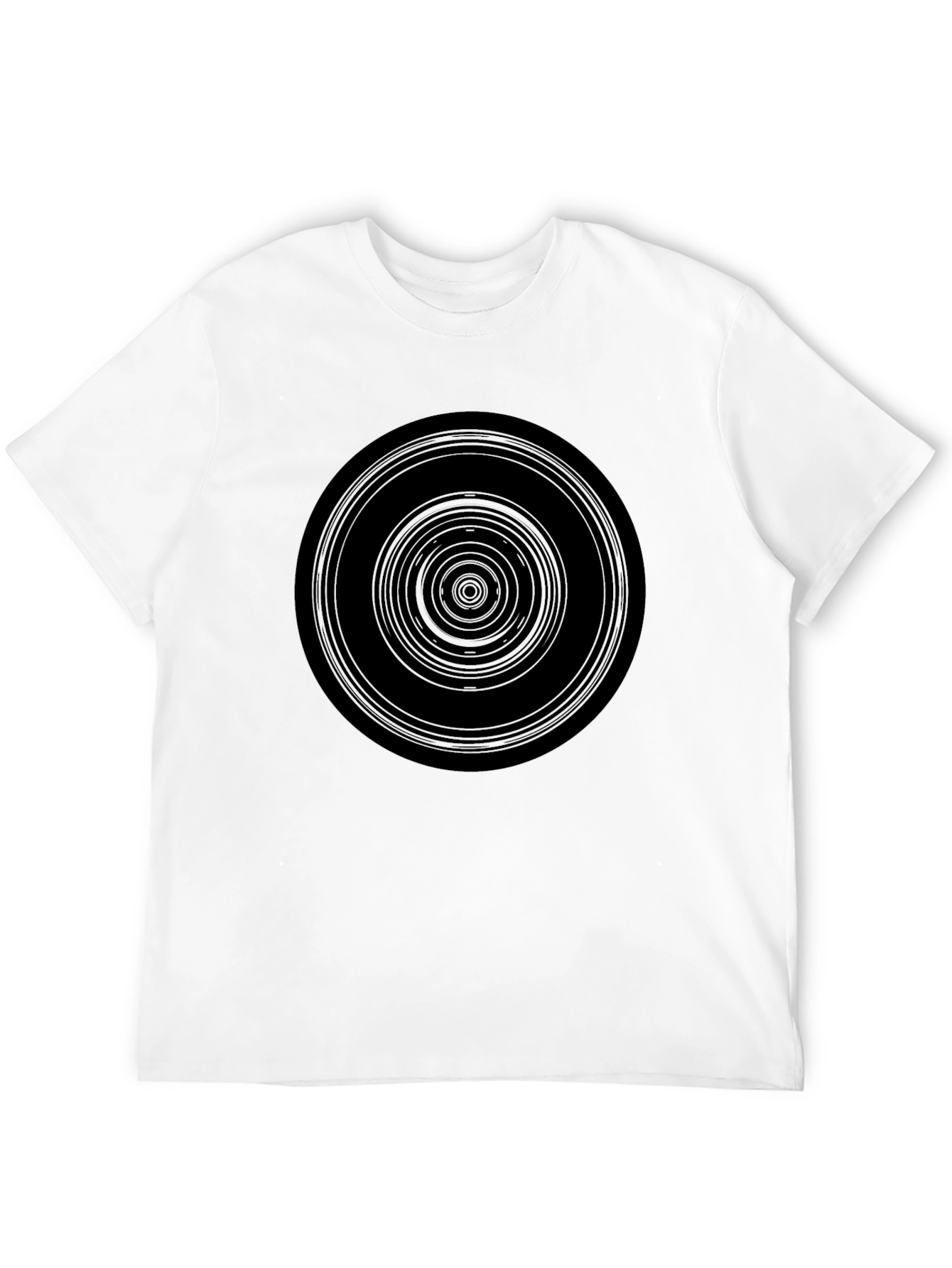 Black Hypnotic Circle Graphic Black T-Shirt view 12