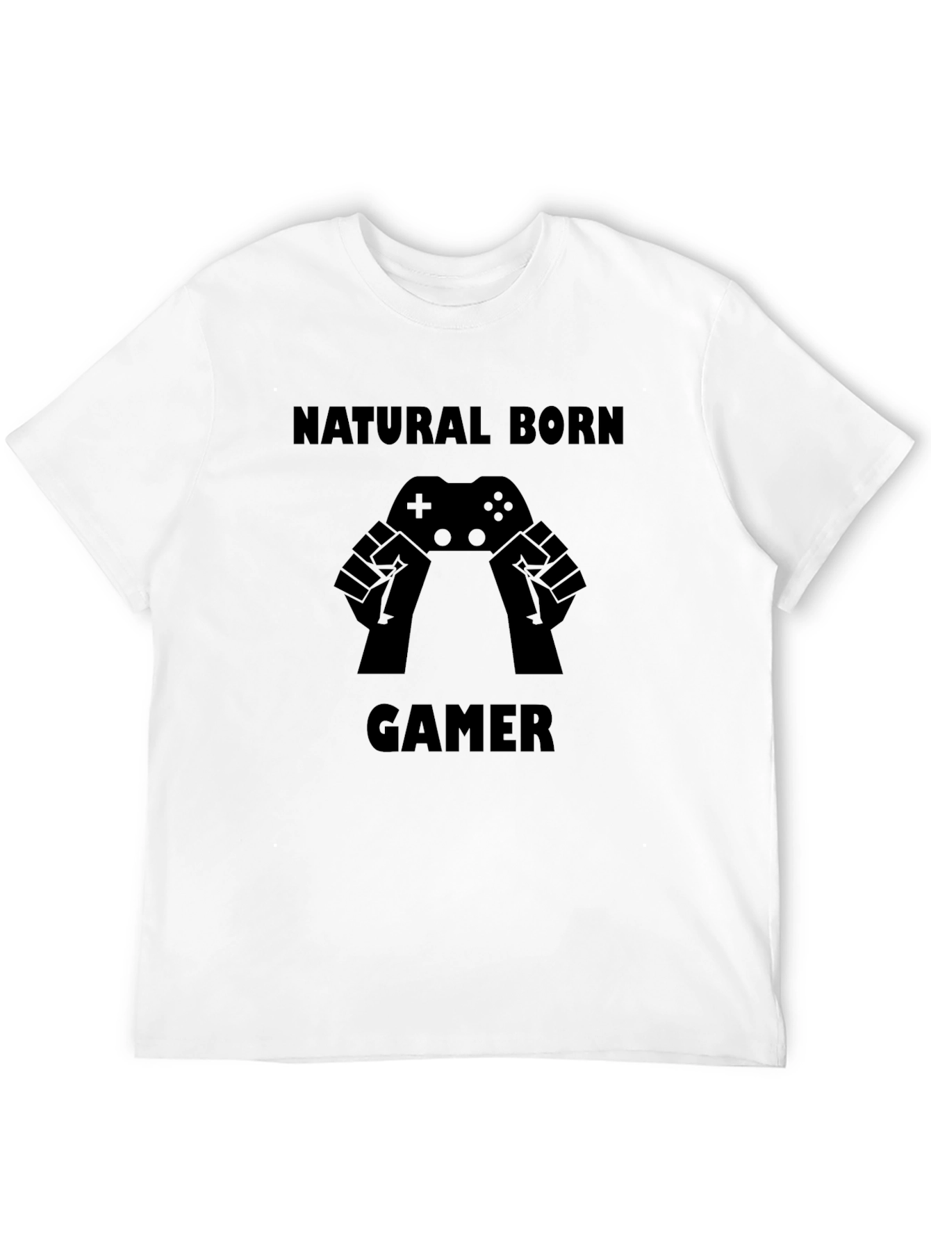 Black Natural Born Gamer Graphic Tee - Black Cotton T-Shirt view 12