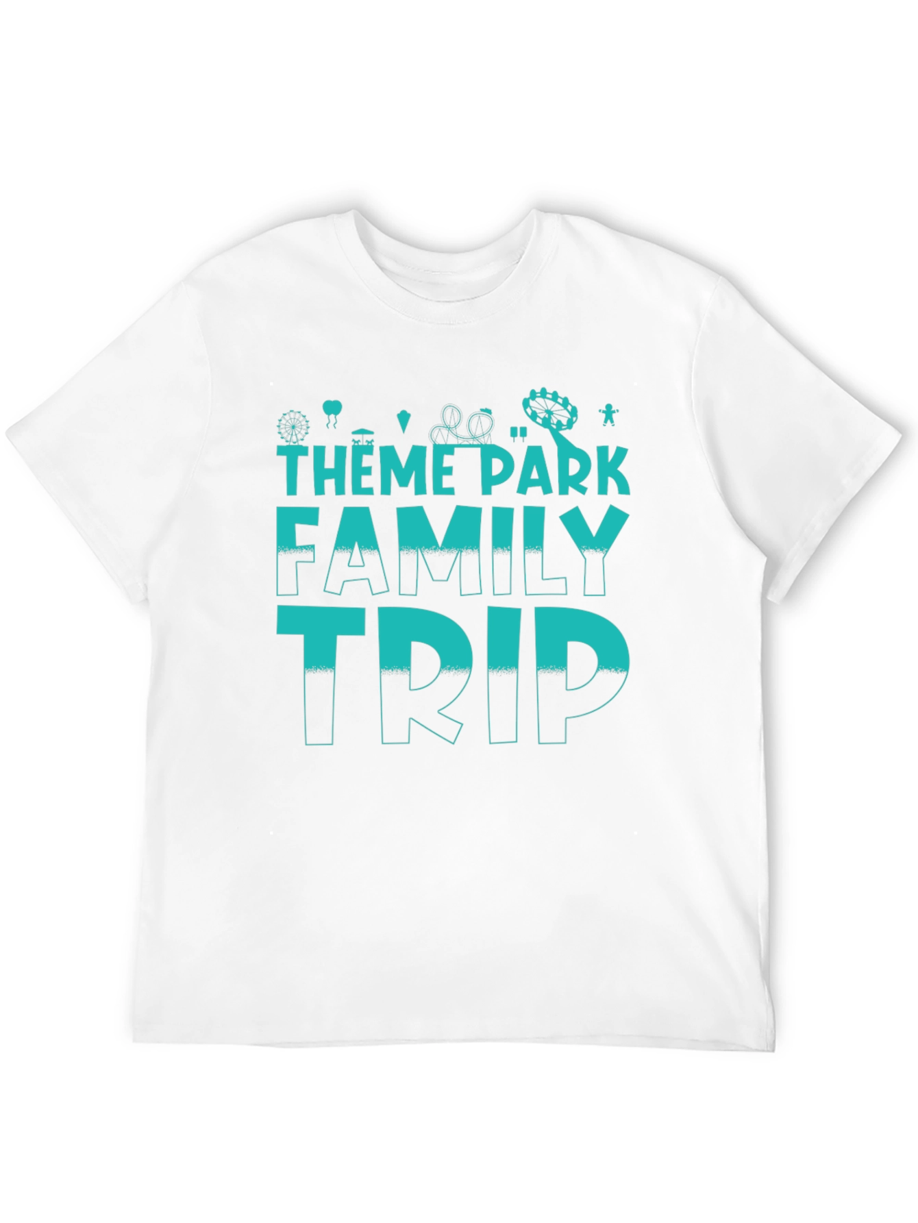 Black Theme Park Family Trip T-Shirt - Black Cotton Tee view 12