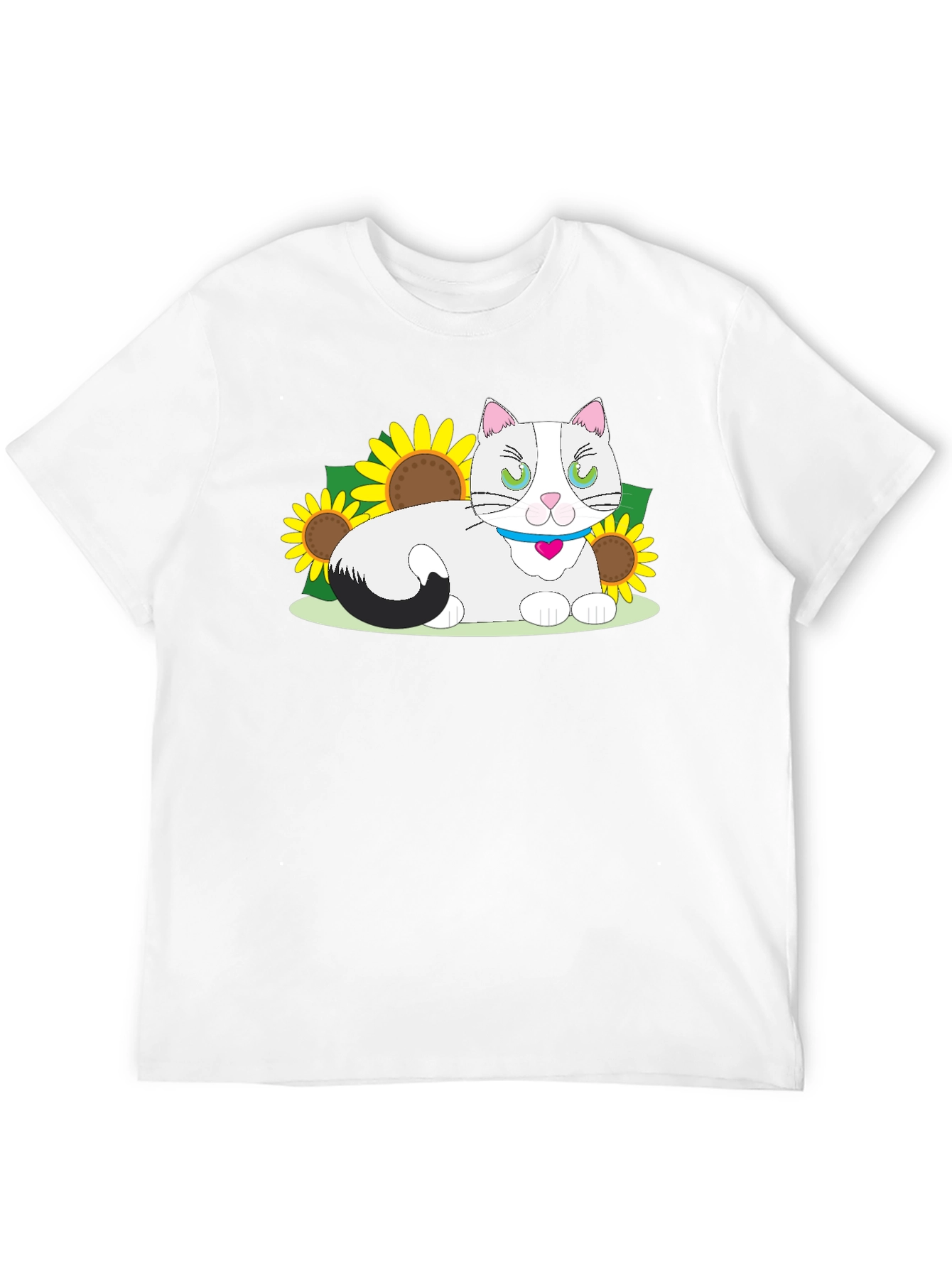 Black Cat & Sunflower Graphic T-Shirt view 12