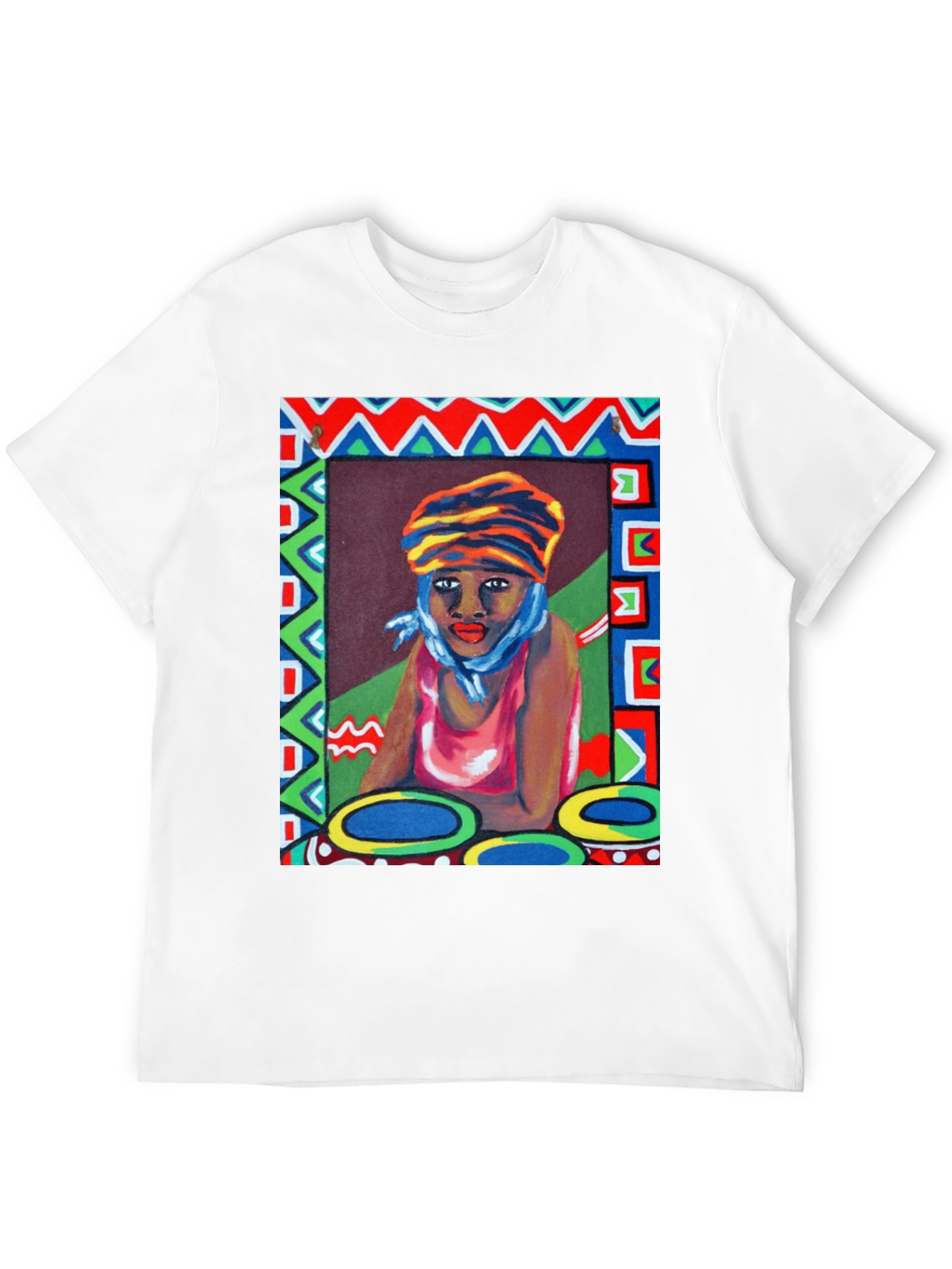 Black Artistic Woman Portrait Graphic T-Shirt view 12