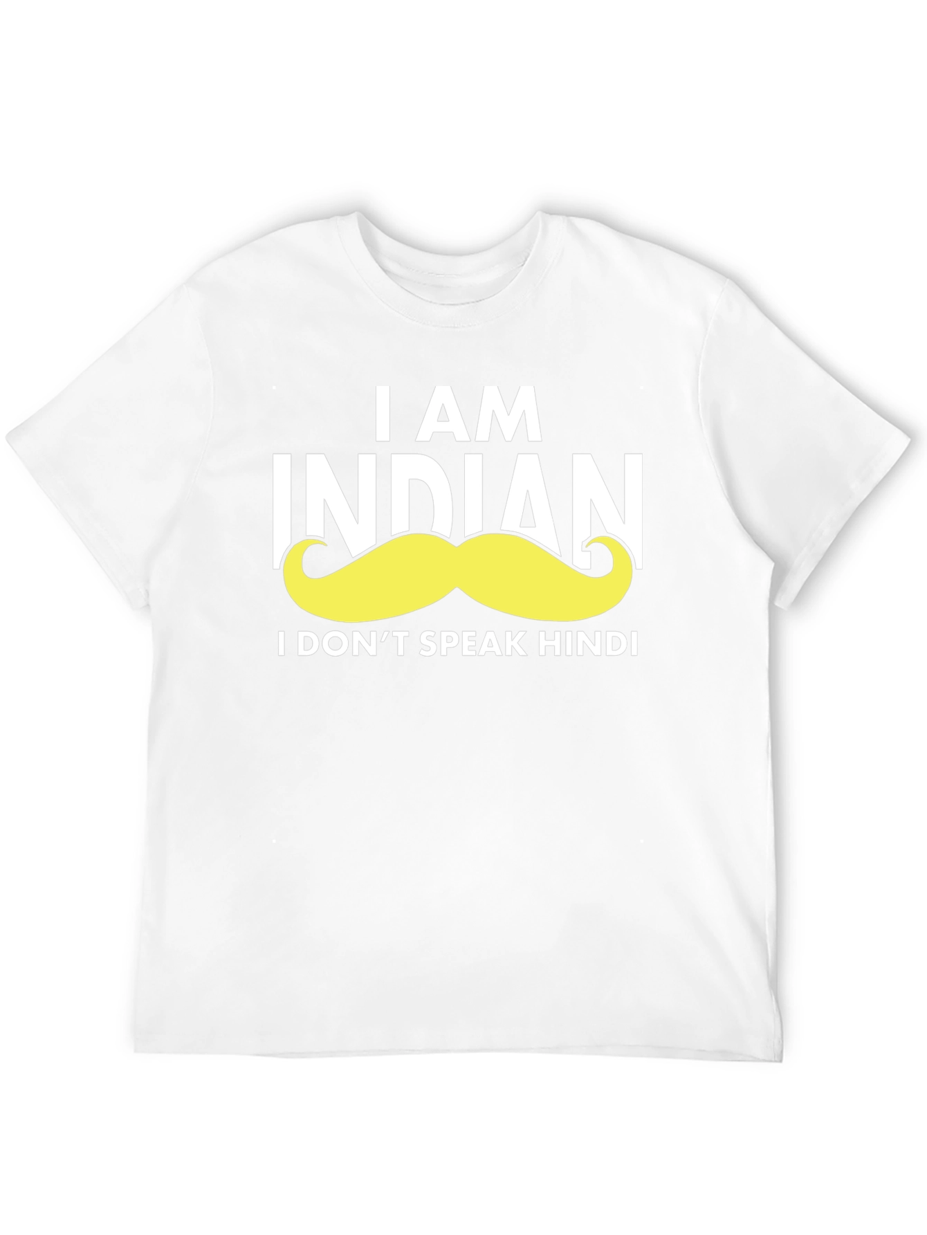 Black Funny Indian Moustache Graphic T-Shirt view 12