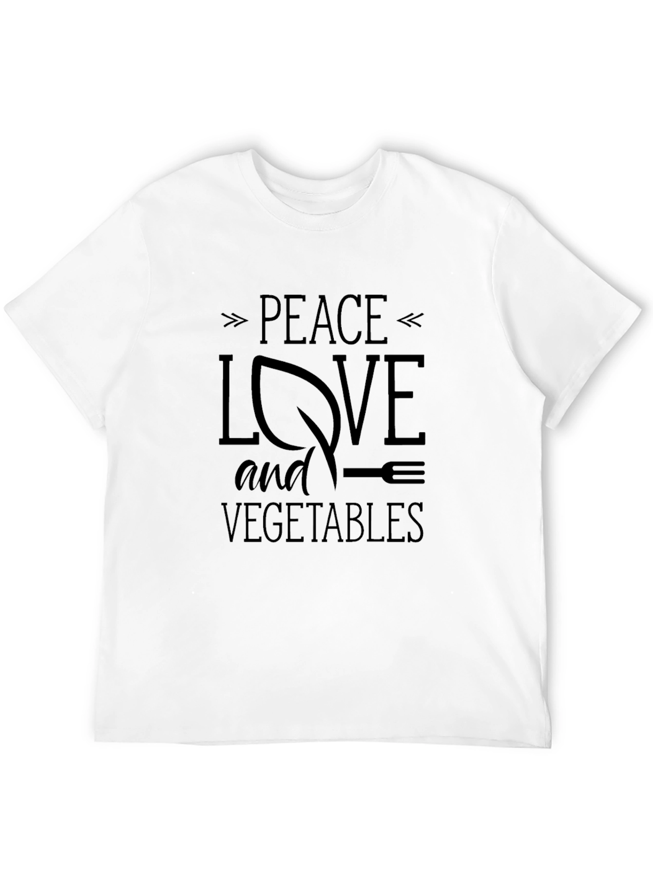 Black Peace Love and Vegetables T-Shirt - Vegan Tee view 12