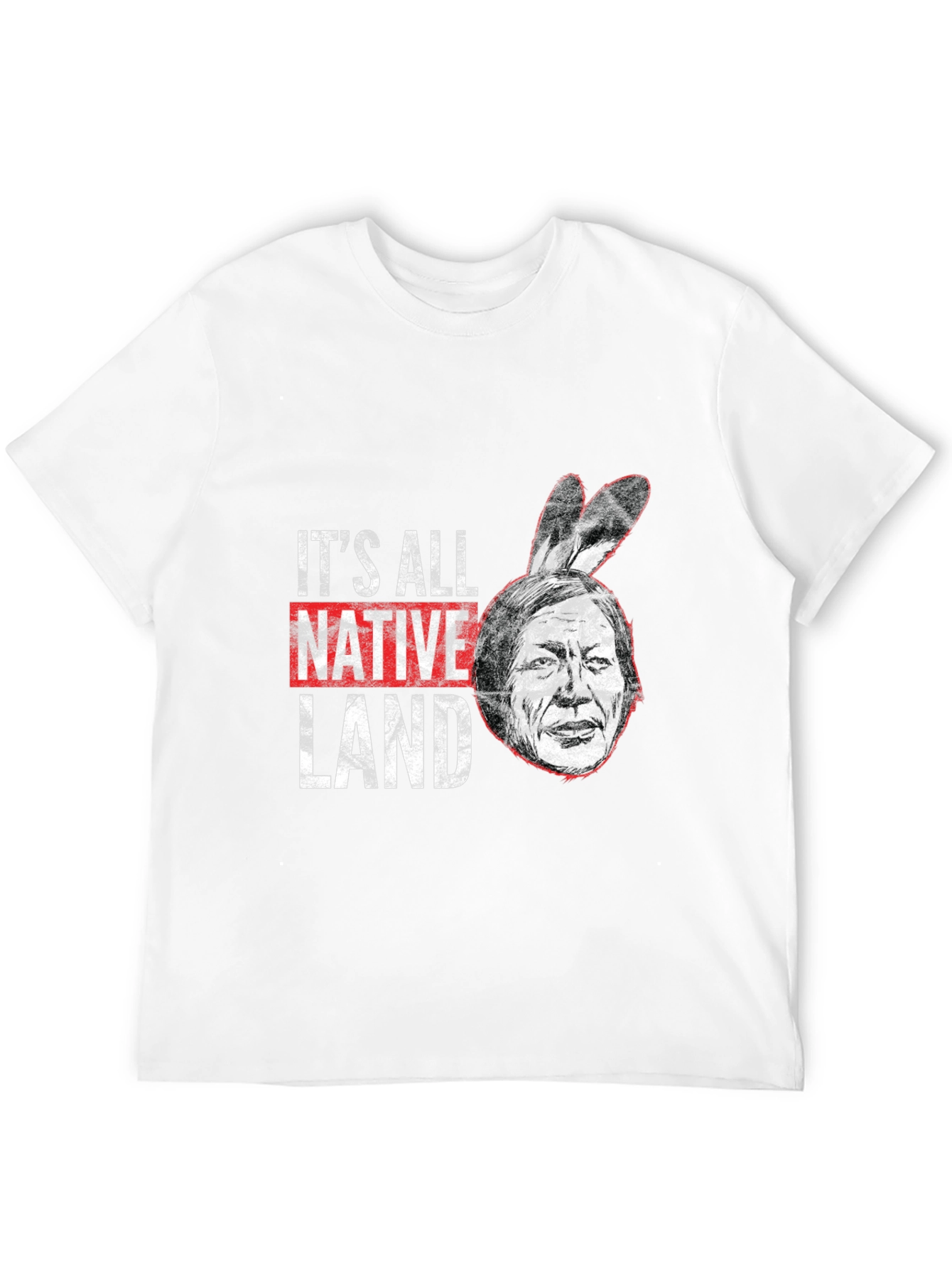 Black It's All Native Land T-Shirt view 12
