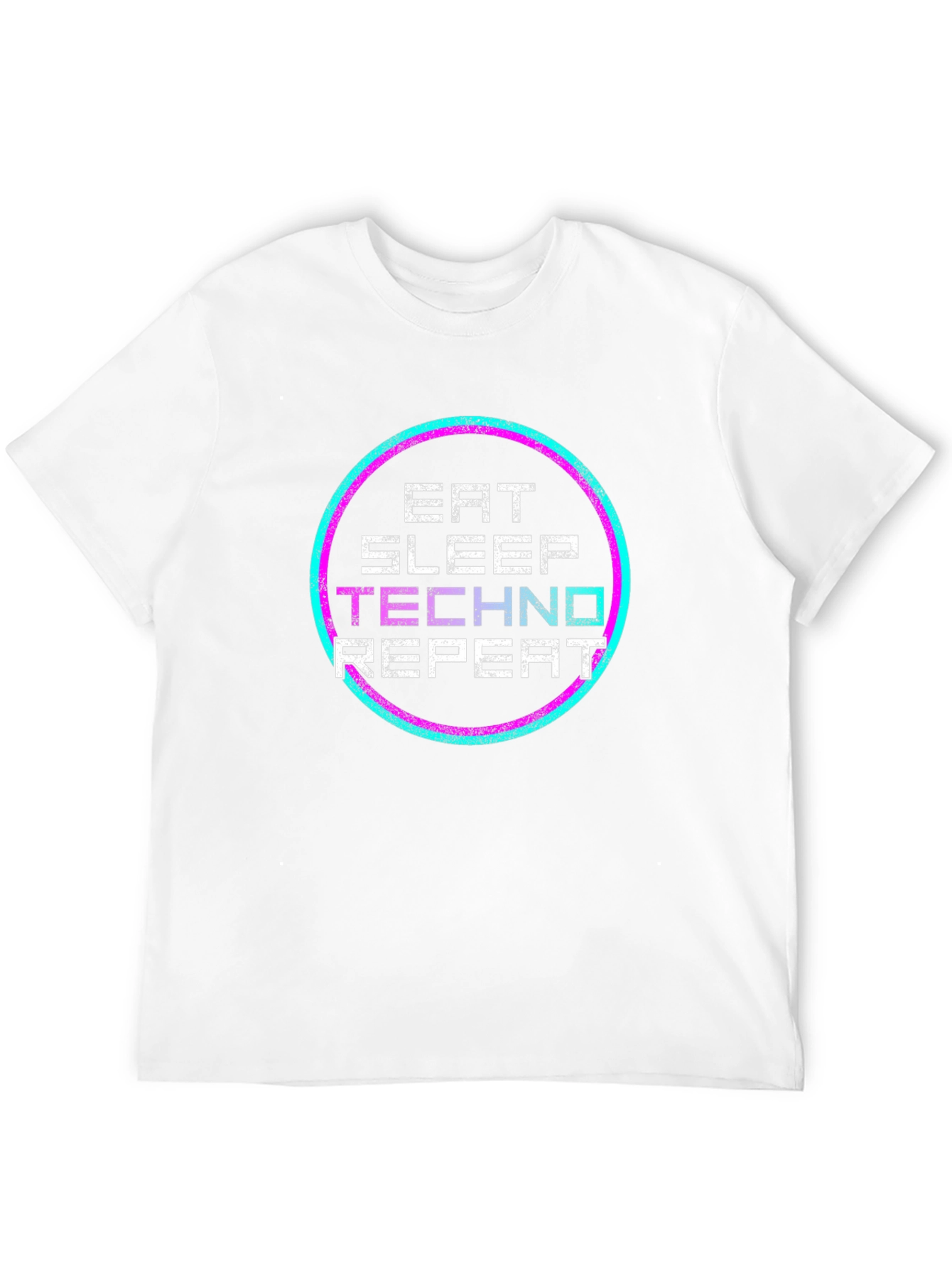 Black Eat Sleep Techno Repeat Black Graphic Tee view 12