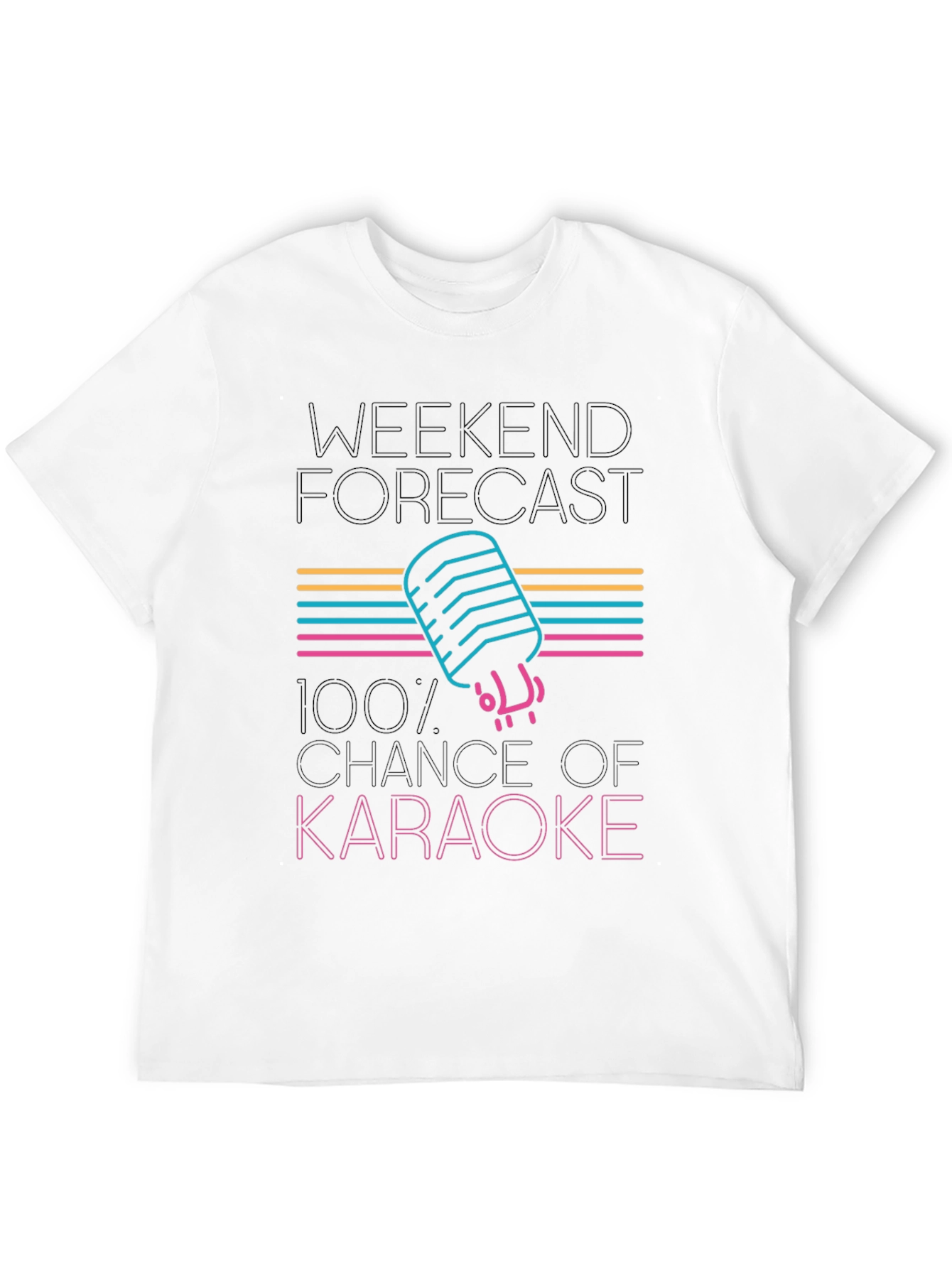 Black Karaoke Forecast T-Shirt - Weekend Vibes! view 12