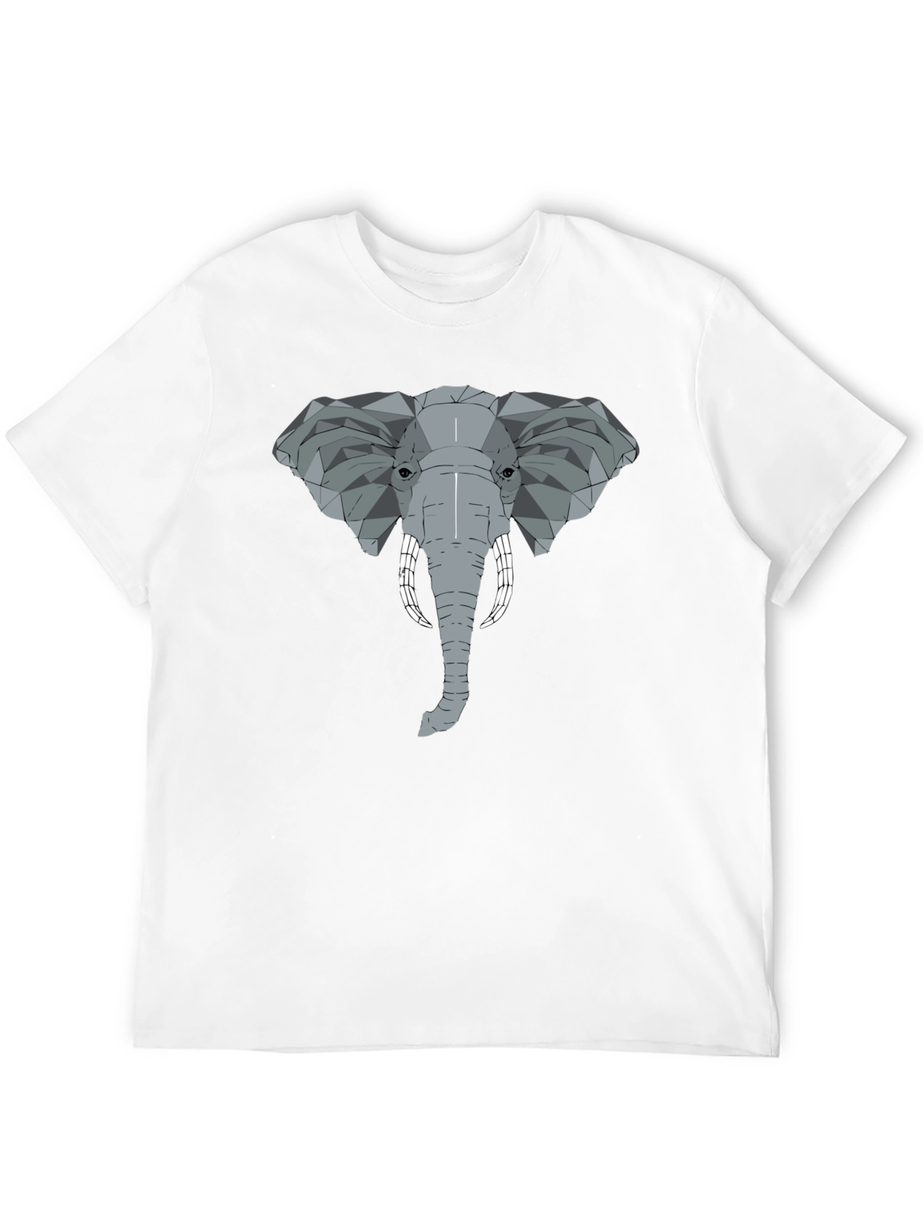 Black Geometric Elephant Graphic Tee - Stylish Men's Black T-Shirt view 12