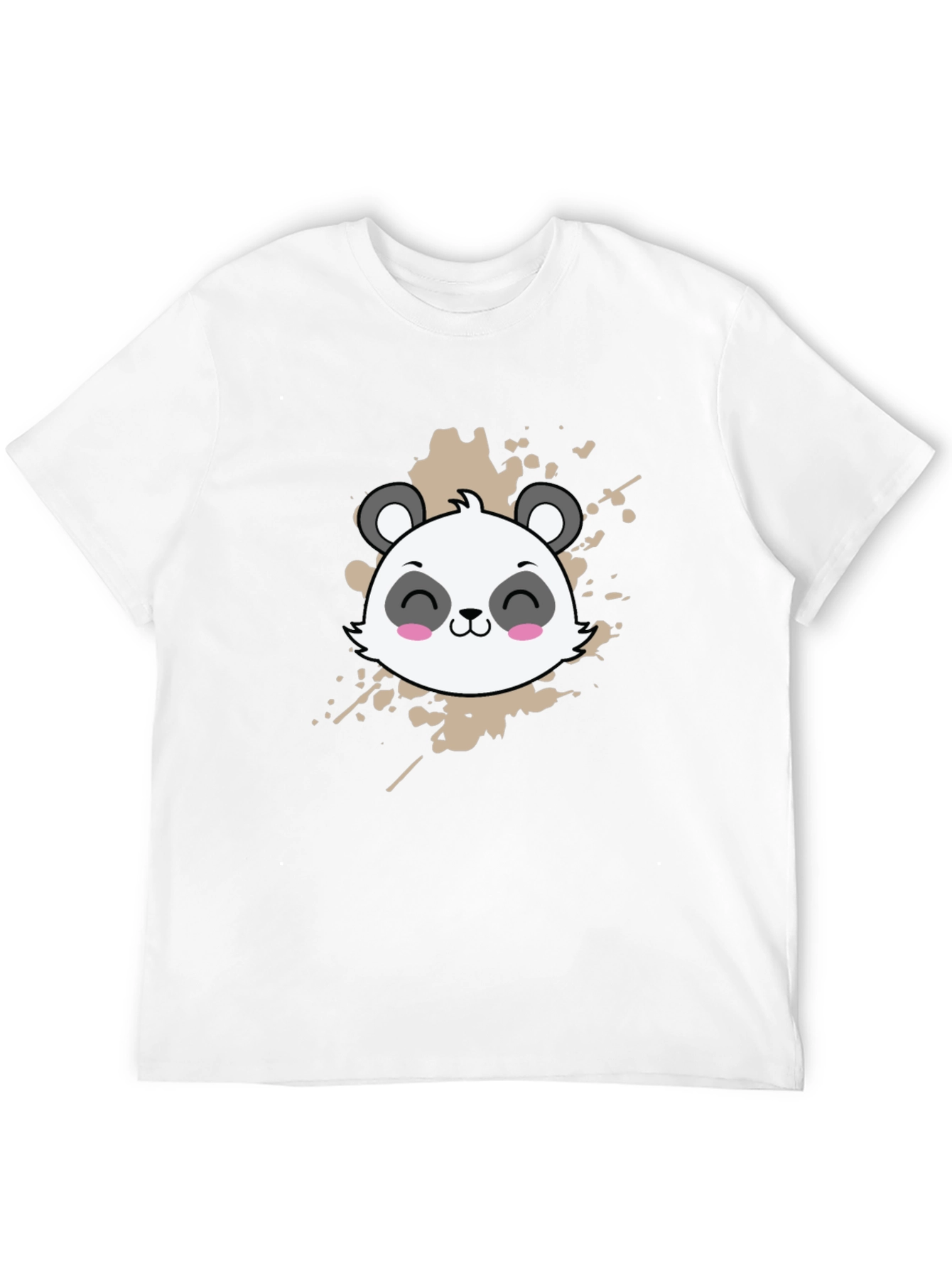 Black Cute Panda Graphic Tee - Black Cotton T-Shirt view 12