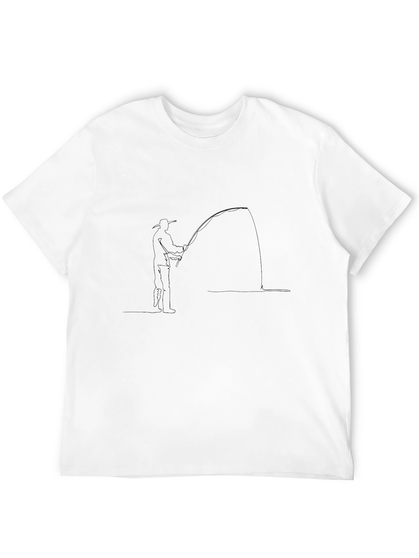 Black Fisherman Graphic Tee - Black Cotton Blend view 12