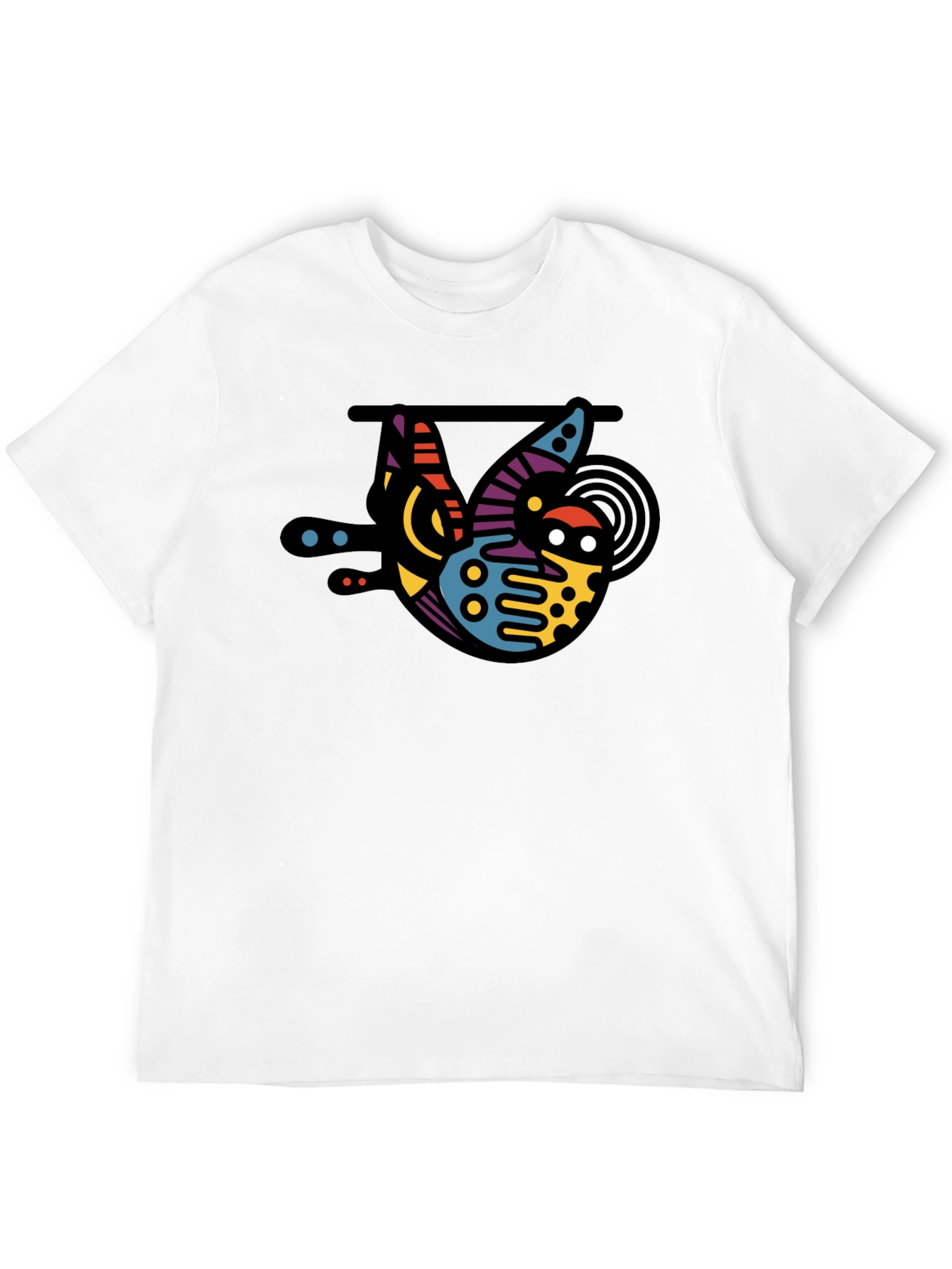 Black Abstract Sloth Graphic T-Shirt view 12