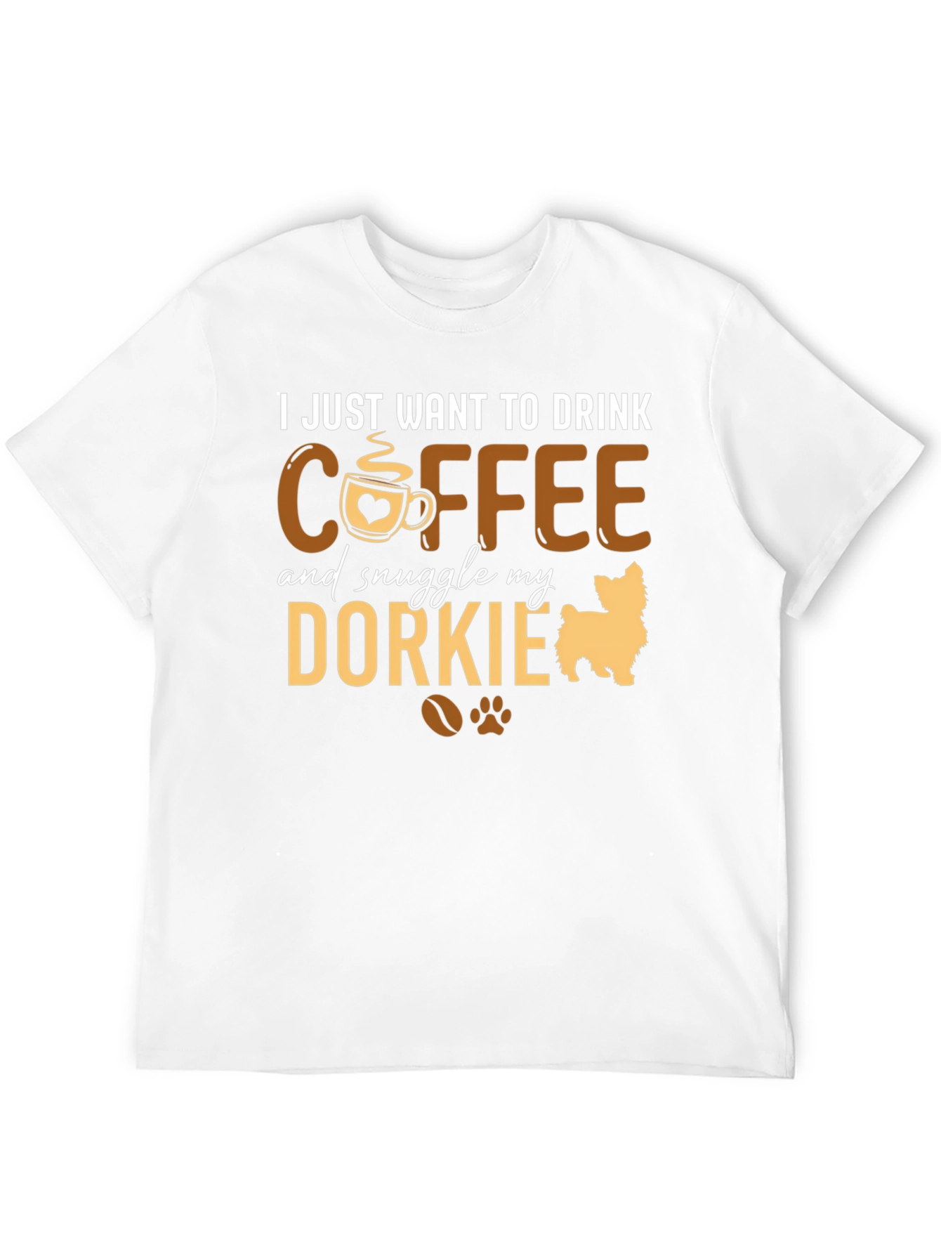 Black Coffee & Dorkie Dog Lover T-Shirt view 12