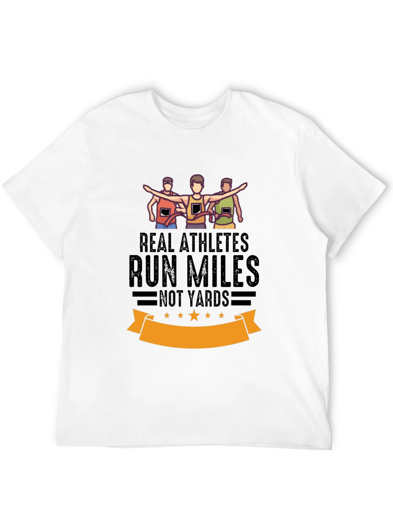Real Athletes Run Miles Black T-Shirt - 12