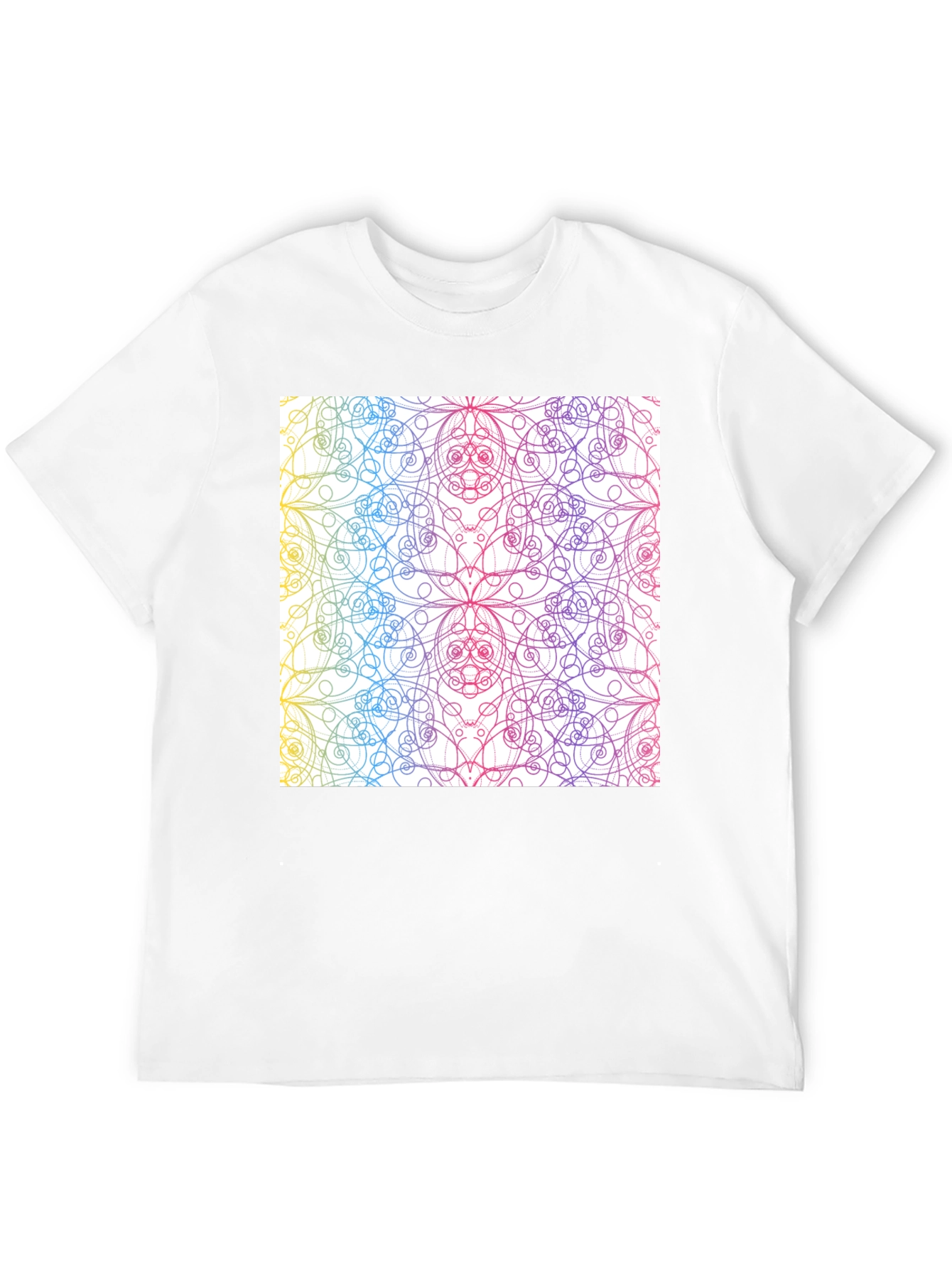 Black Colorful Mandala Design Black T-Shirt view 12