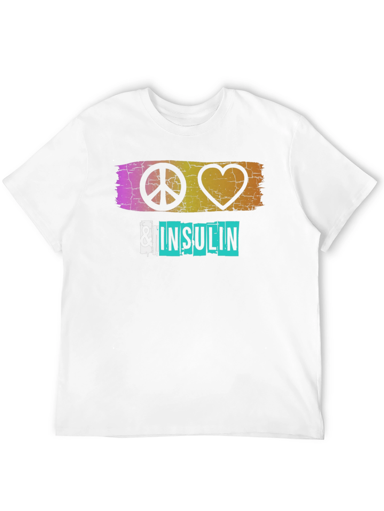 Black Peace Love & Insulin T-Shirt - Diabetes Awareness view 12