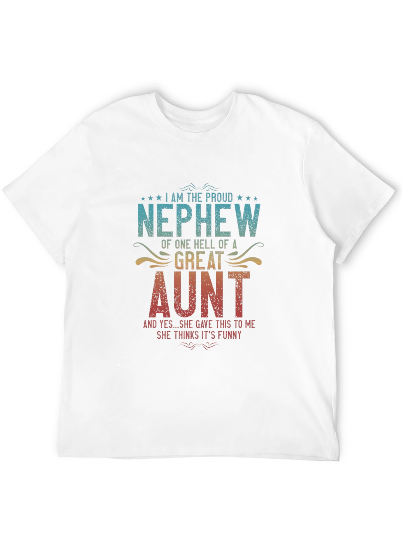 Black Proud Nephew Great Aunt Funny Graphic T-Shirt view 12