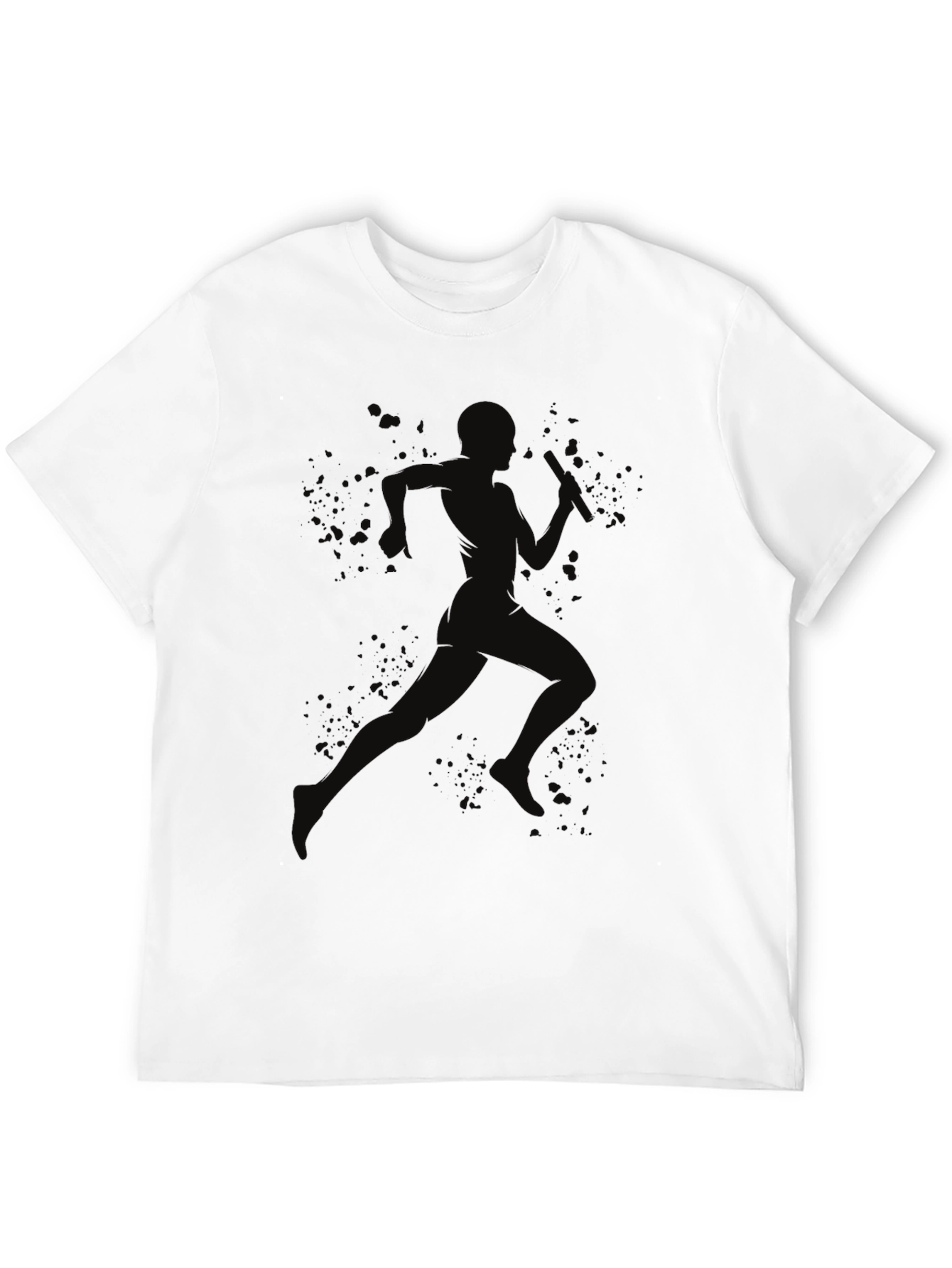 Black Men's Black Running Silhouette Graphic Tee view 12