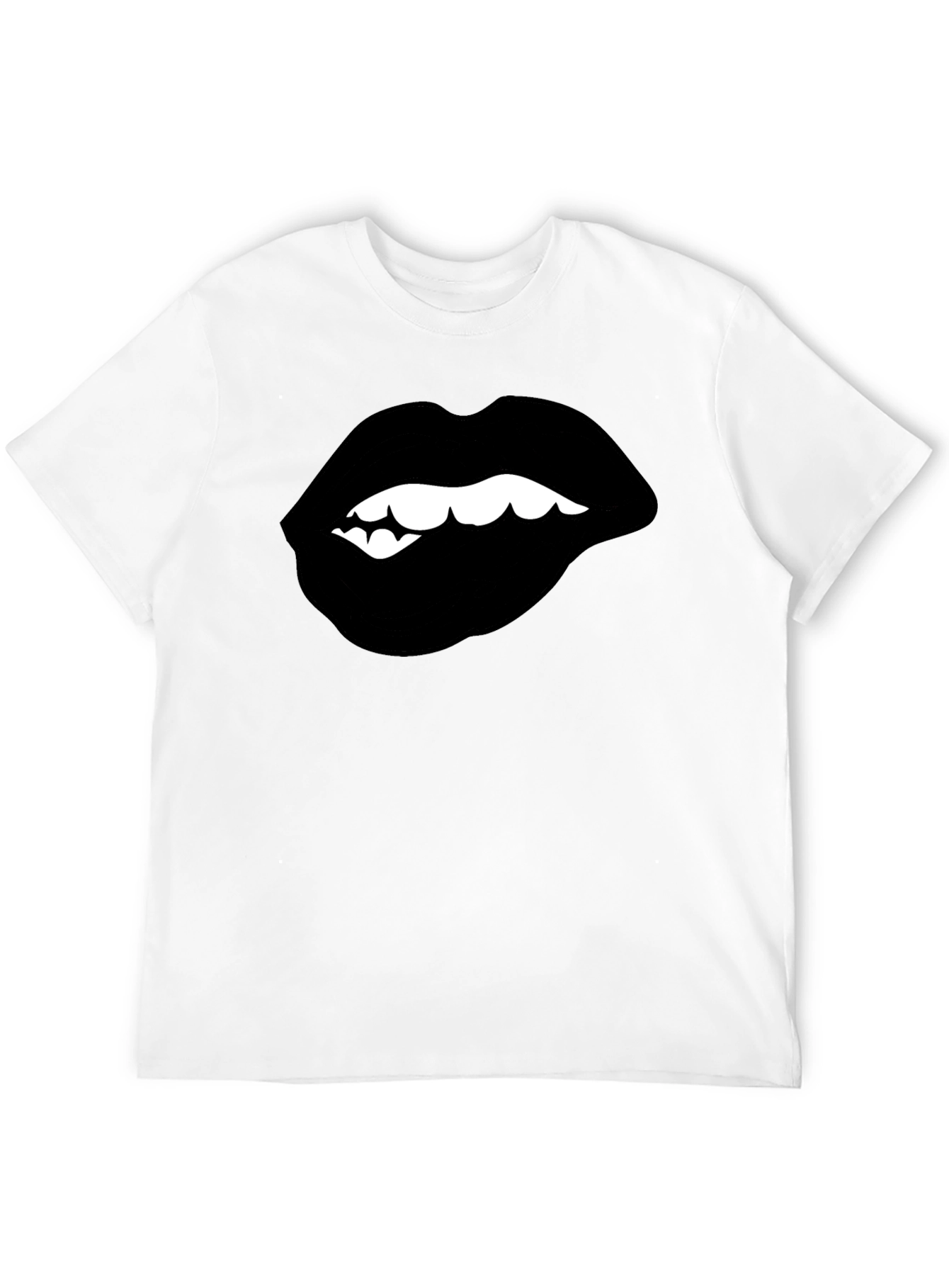 Black Biting Lips Graphic Tee - Modern Streetwear view 12