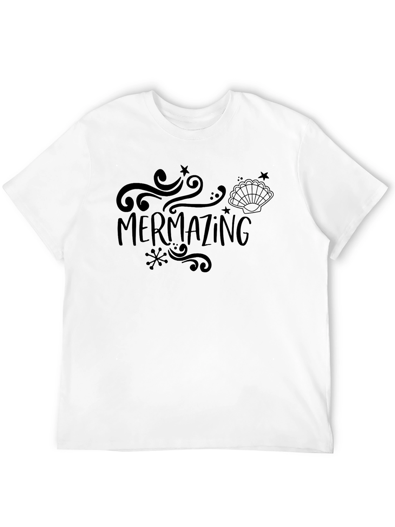 Black Mermazing Graphic Tee - Black Cotton T-Shirt view 12