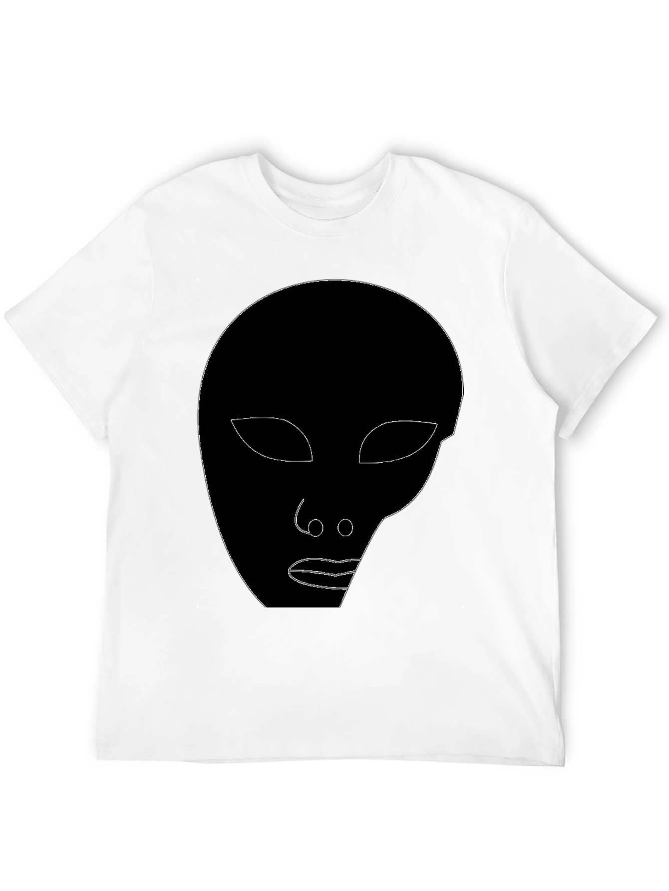 Black Abstract Face Graphic Tee - Stylish Black T-Shirt view 12
