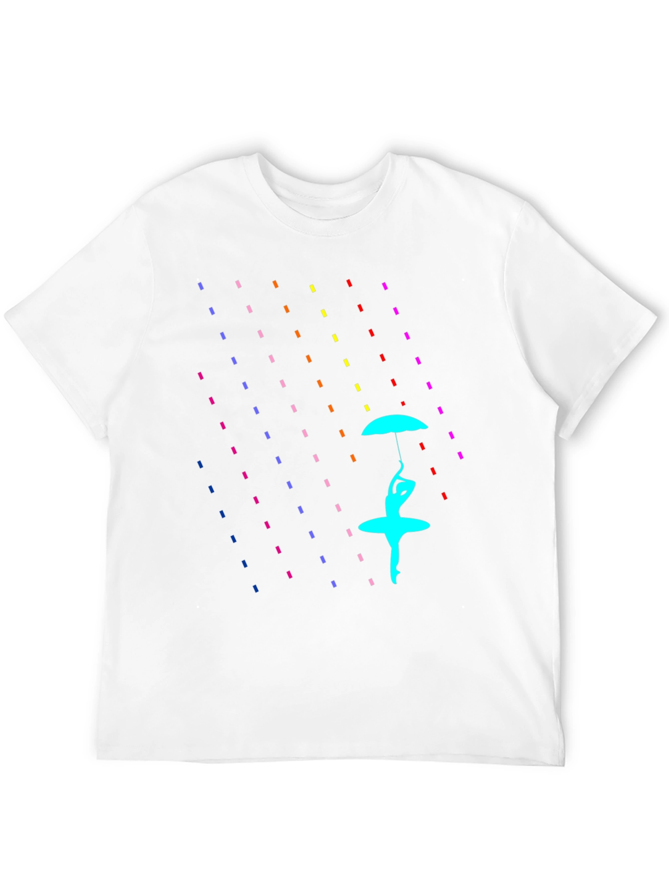 Black Rain of Color: Artistic Graphic Print T-Shirt view 12