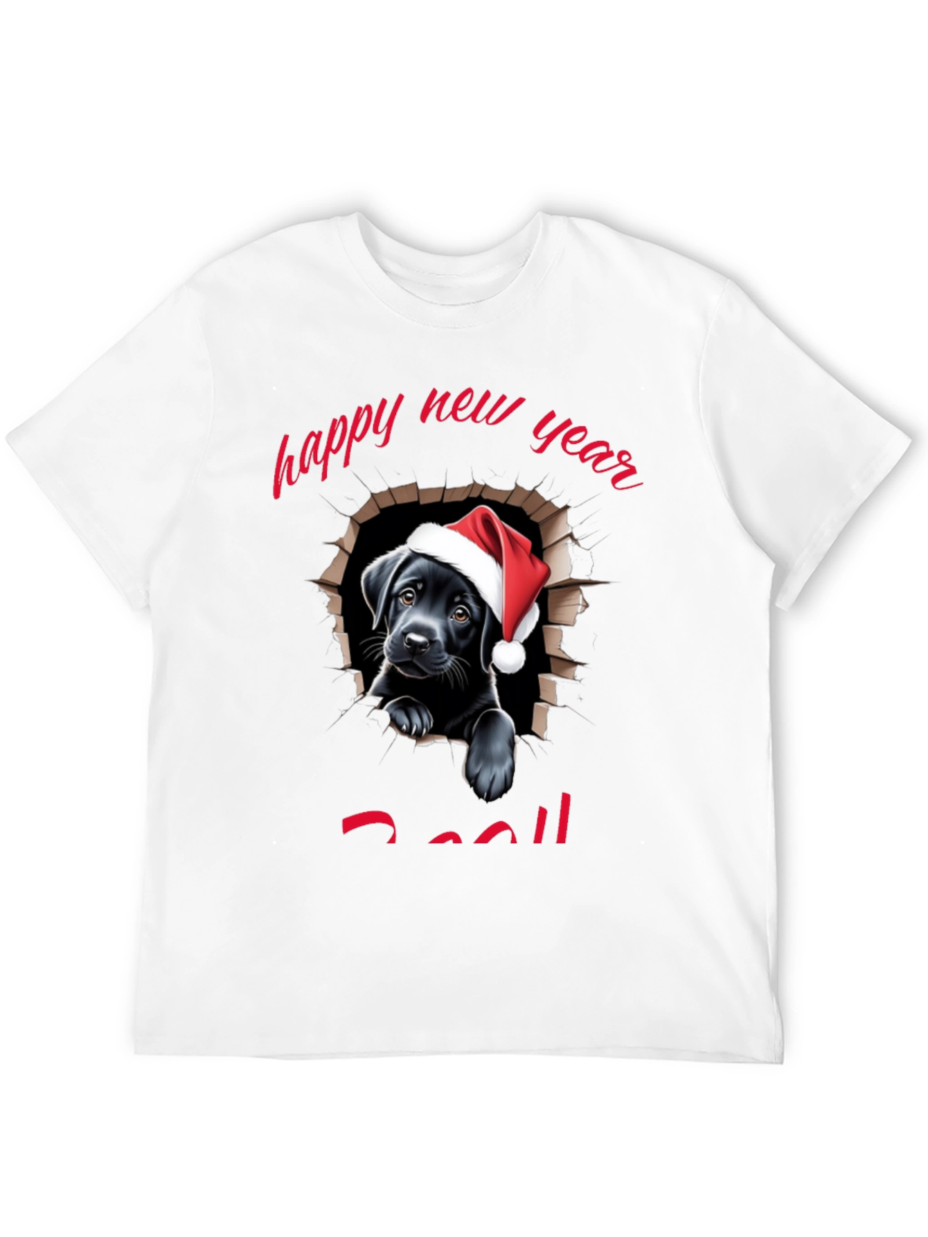 Black Happy New Year Dog T-Shirt view 12