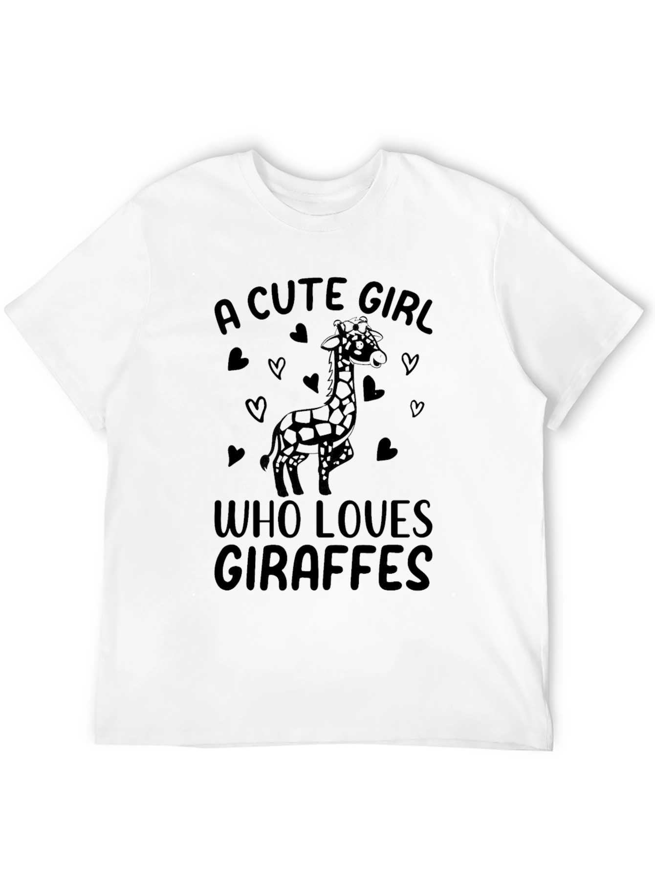 Giraffe Lover T-Shirt - Cute Girl Giraffe Hearts Tee - 12