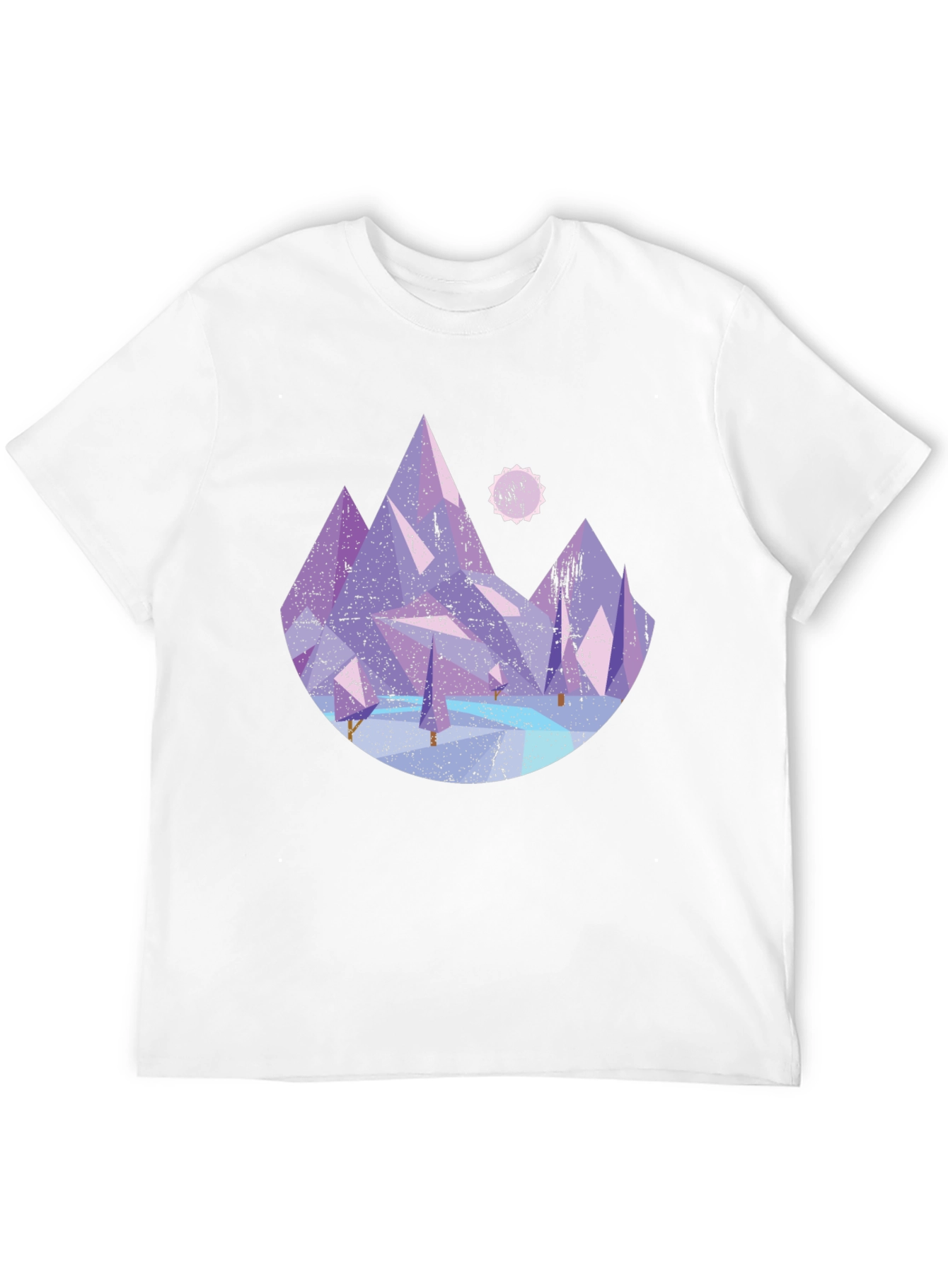 Black Abstract Mountain Graphic Tee - Black Cotton Shirt view 12