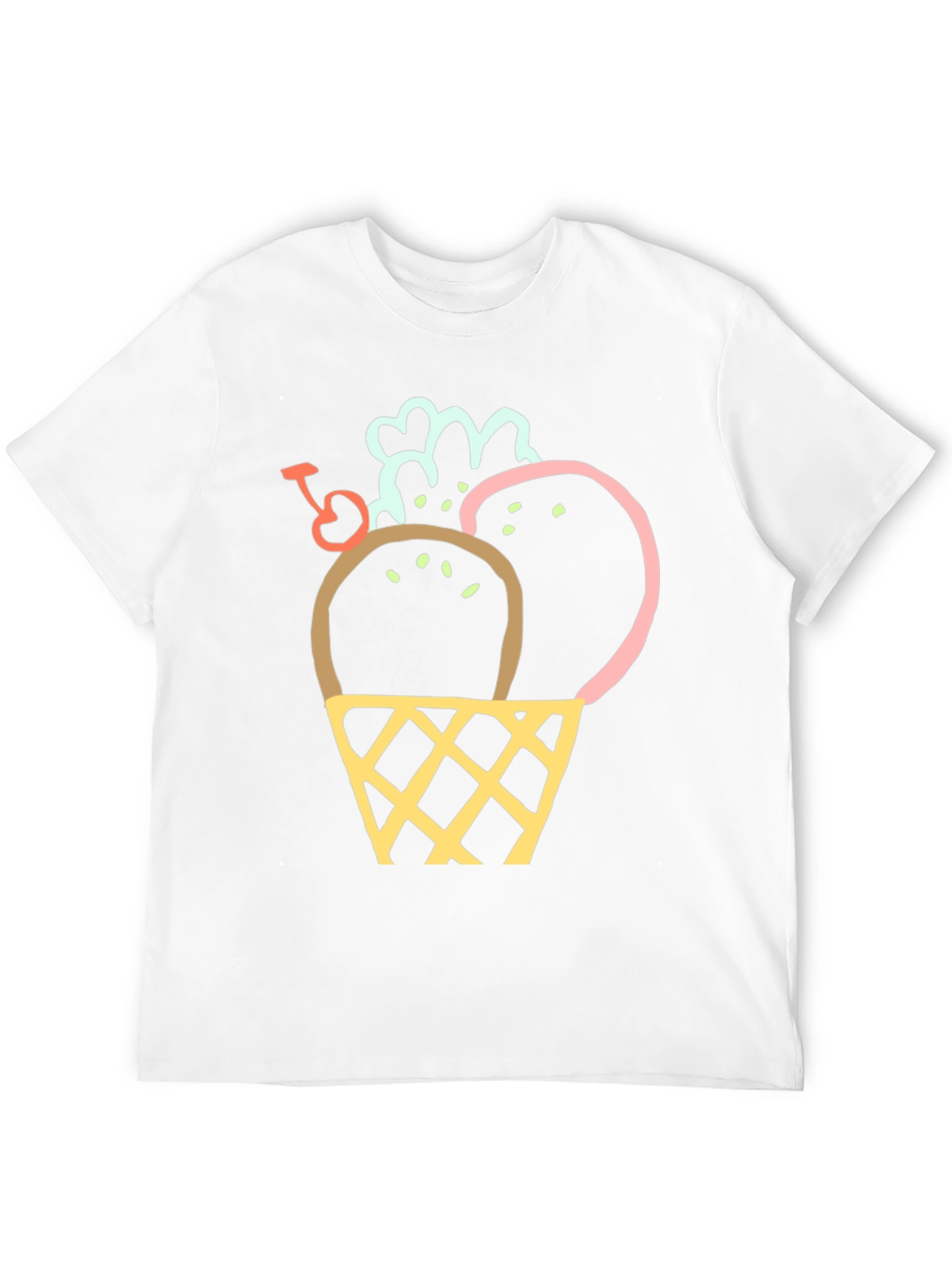Black Ice Cream Cone Graphic Tee - Trendy & Fun view 12