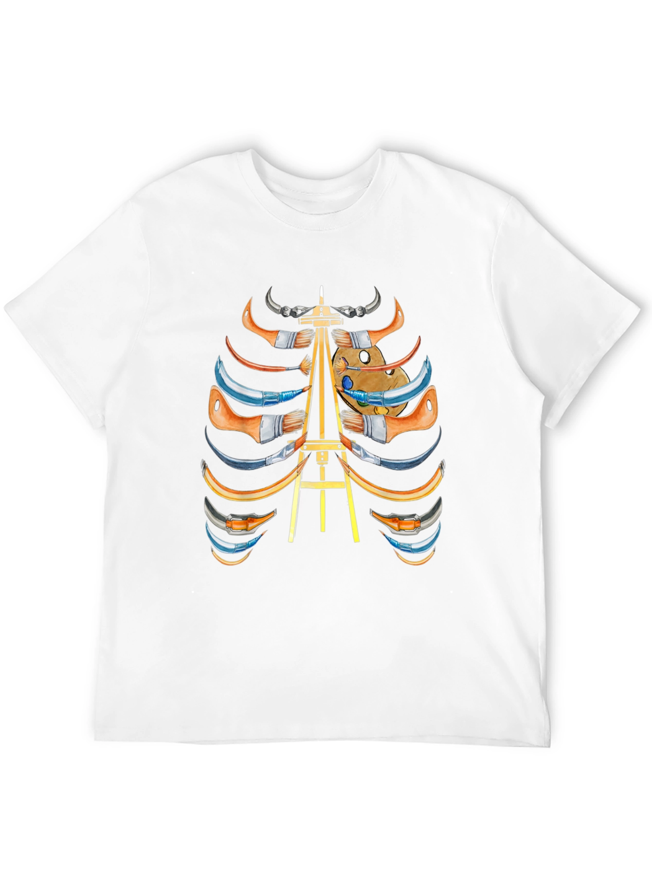 Black Artist Skeleton Ribcage Graphic Tee view 12