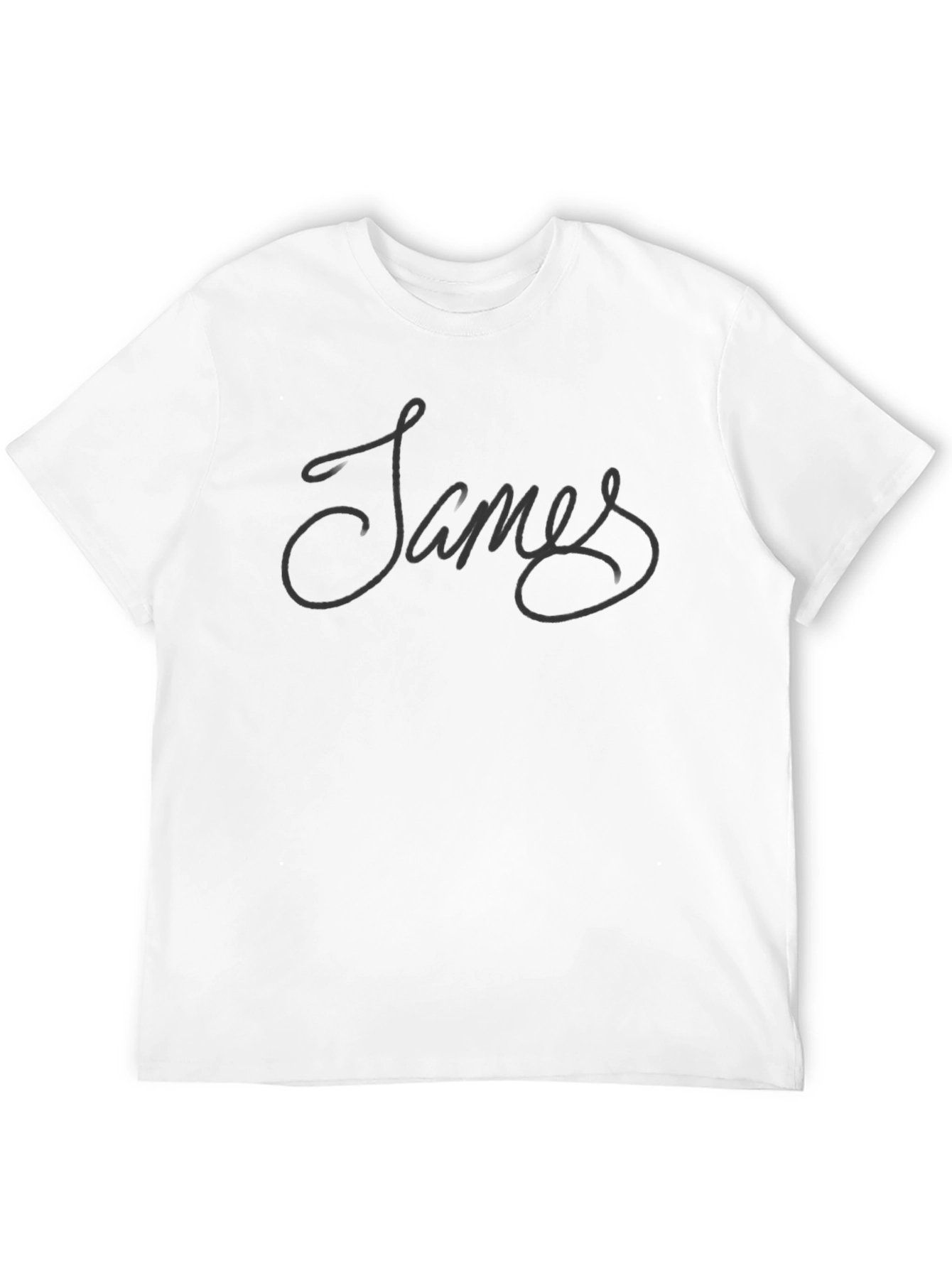 Black James Script Black T-Shirt - Soft Cotton Casual Tee view 12